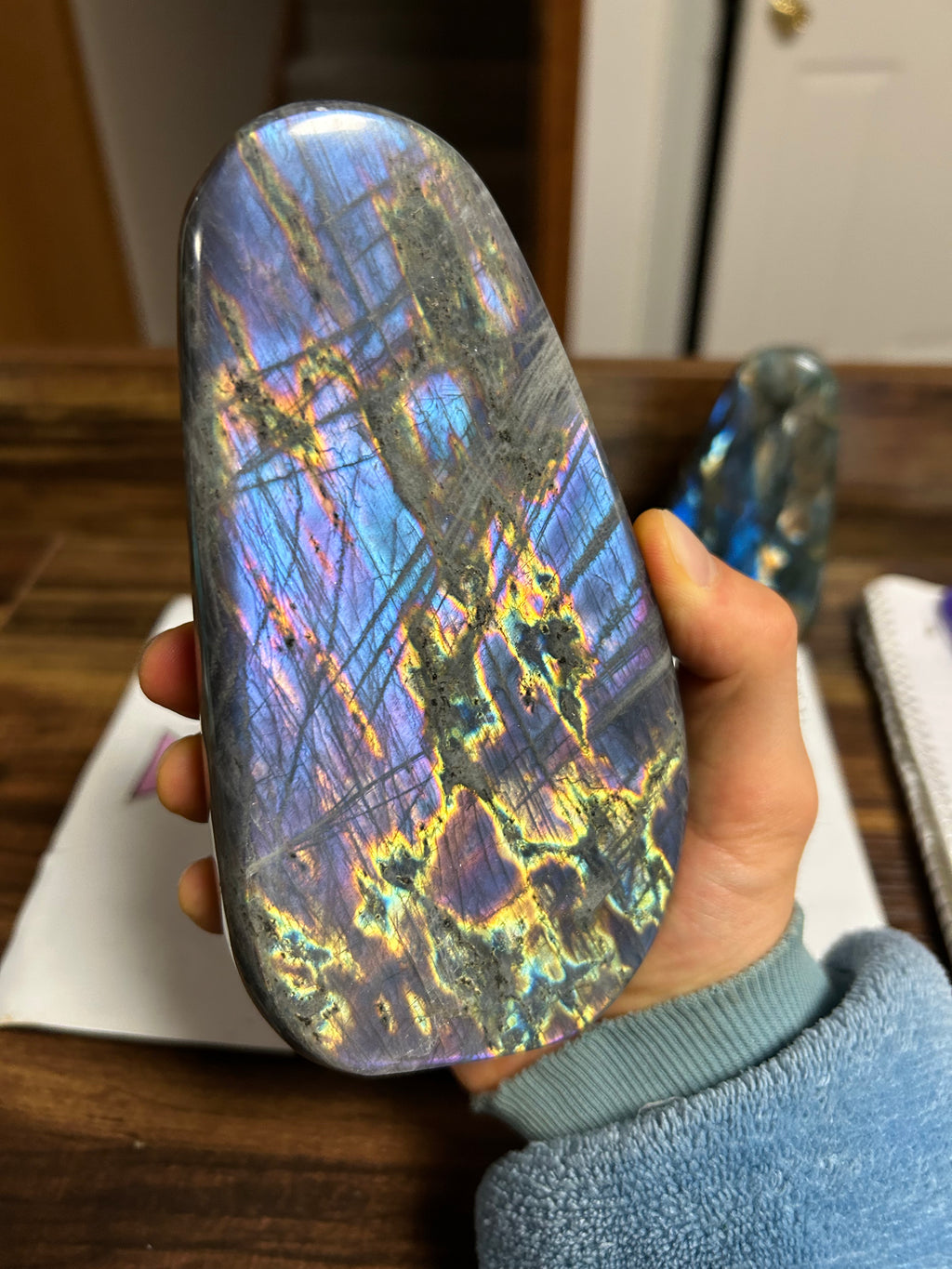 Purple Blue Yellow Labradorite Free Form from Madagascar
