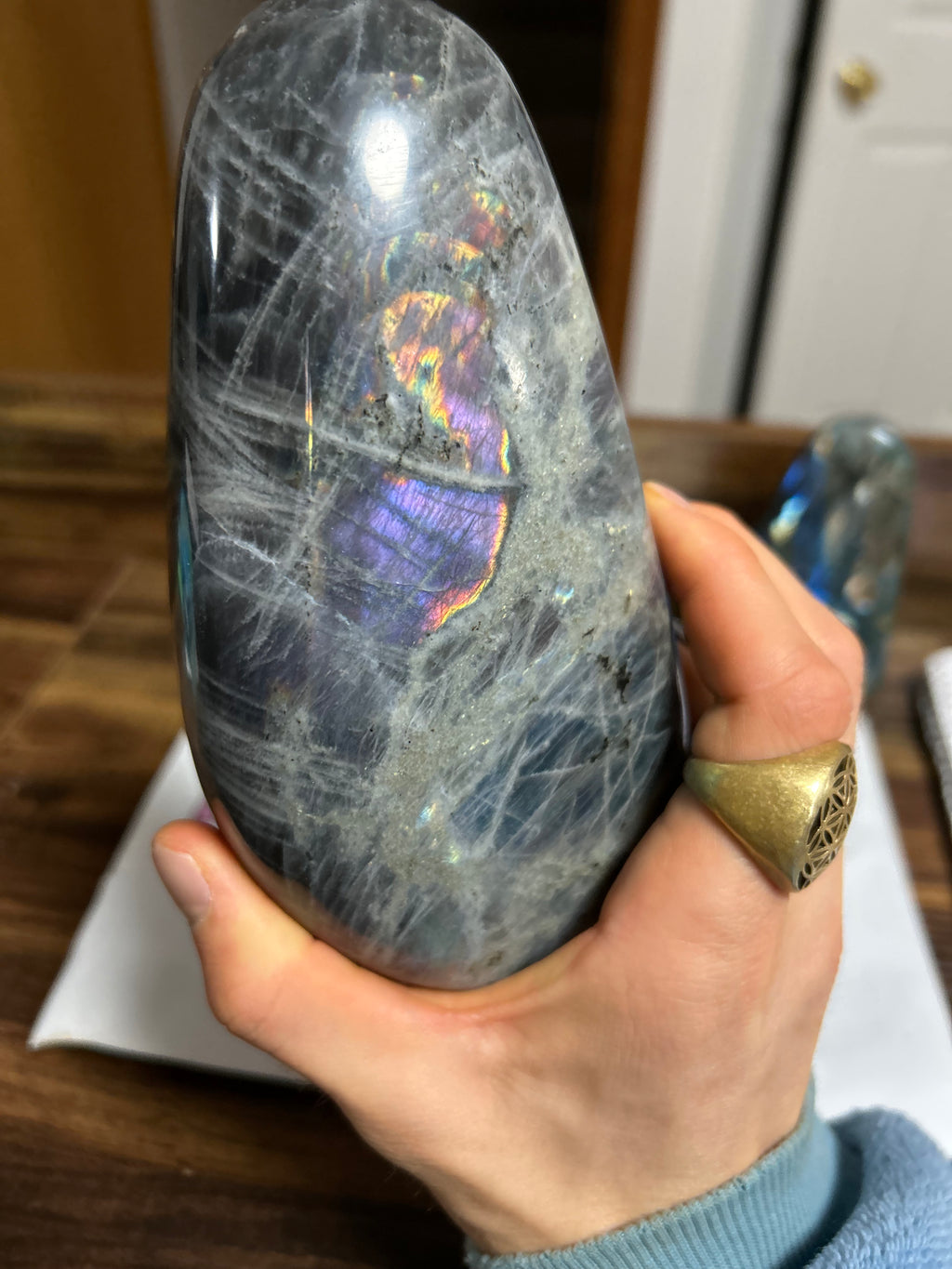 Purple Blue Yellow Labradorite Free Form from Madagascar
