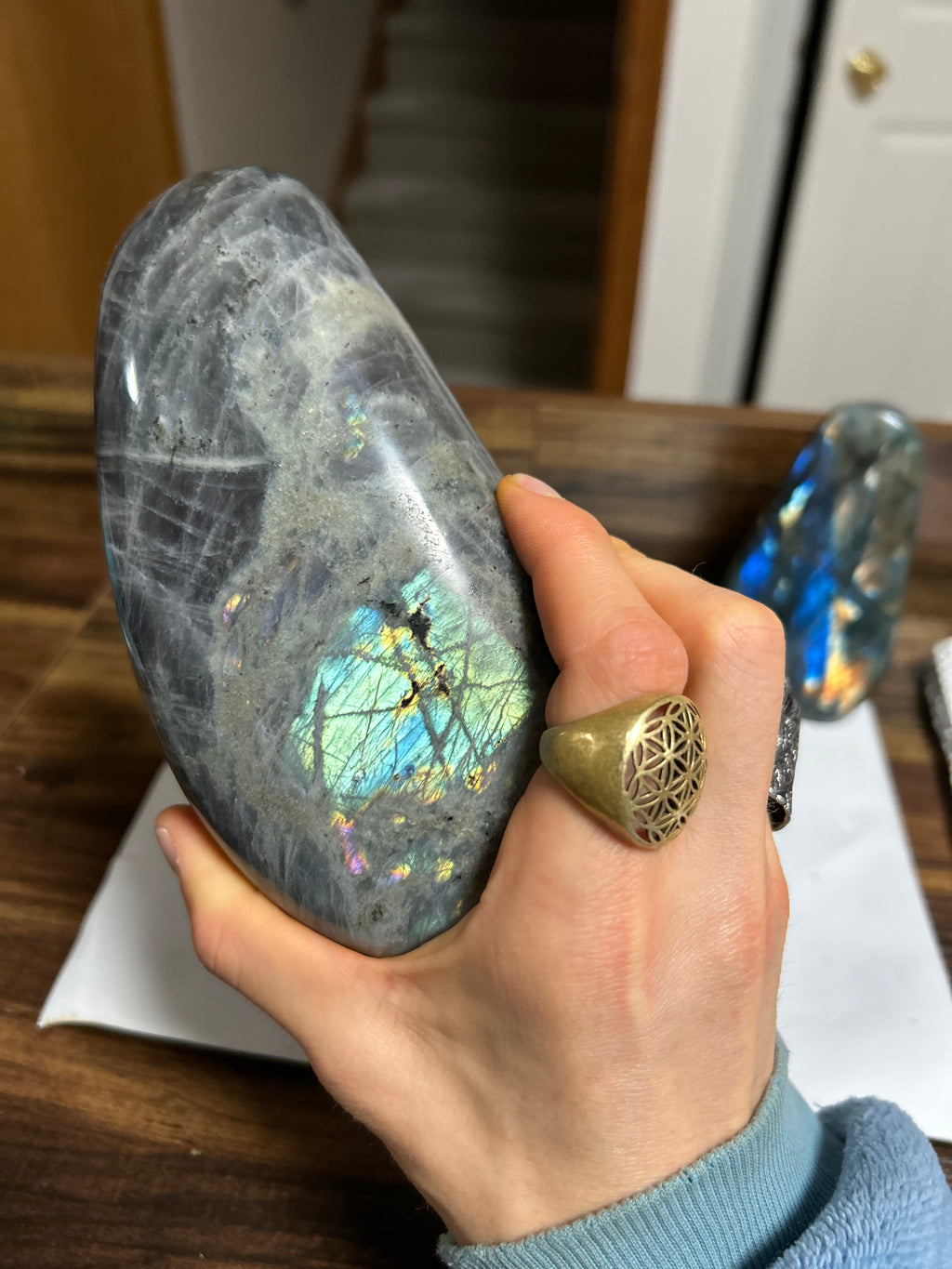 Purple Blue Yellow Labradorite Free Form from Madagascar