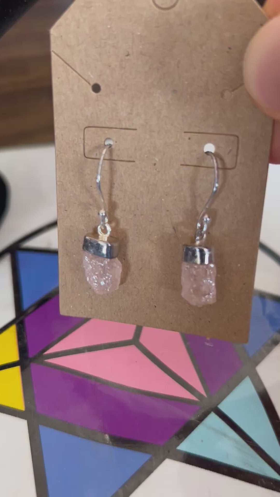 Authentic Pink Morganite Earrings .925 Silver