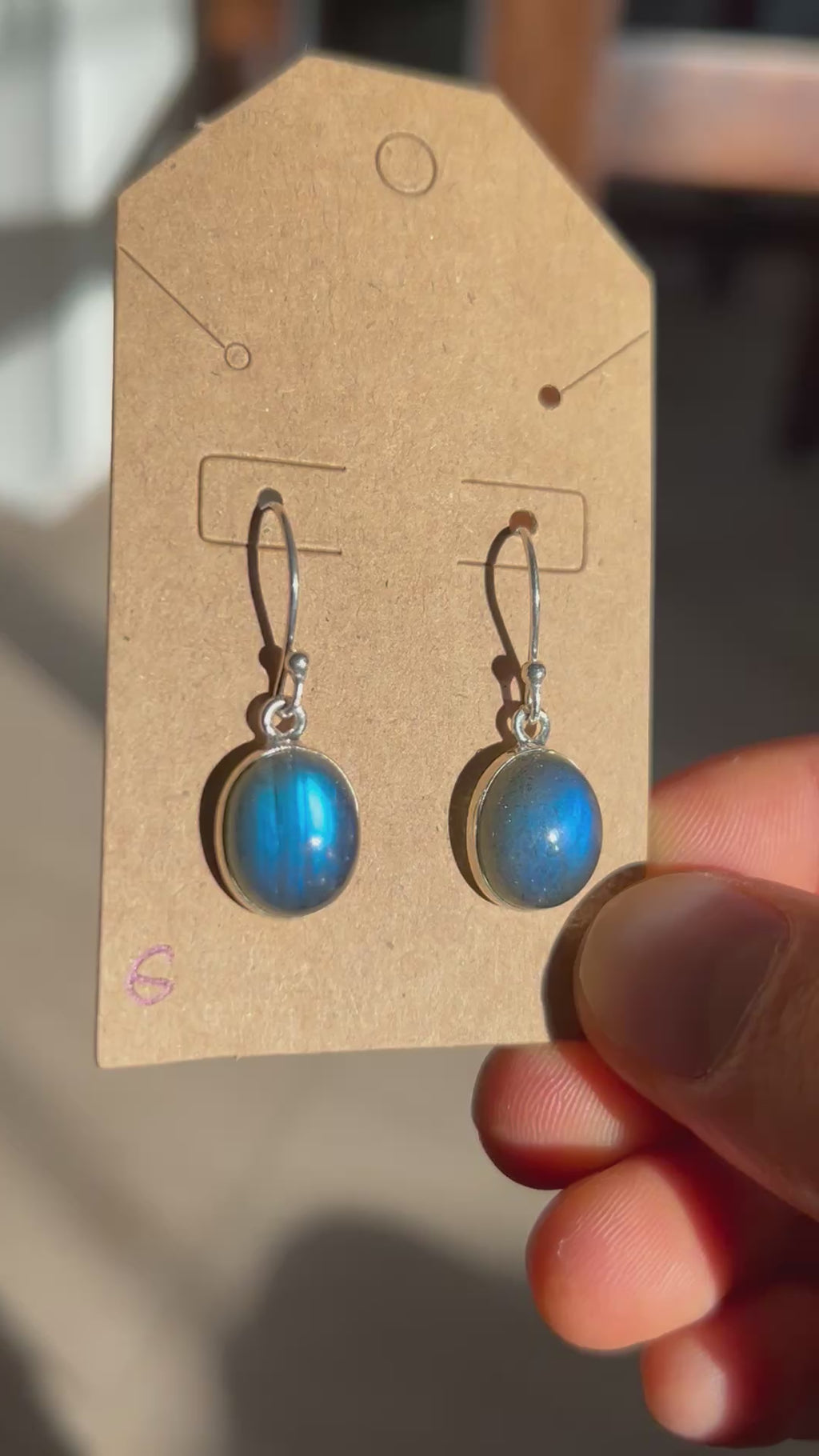 Authentic STUNNING Labradorite Earrings .925 Silver