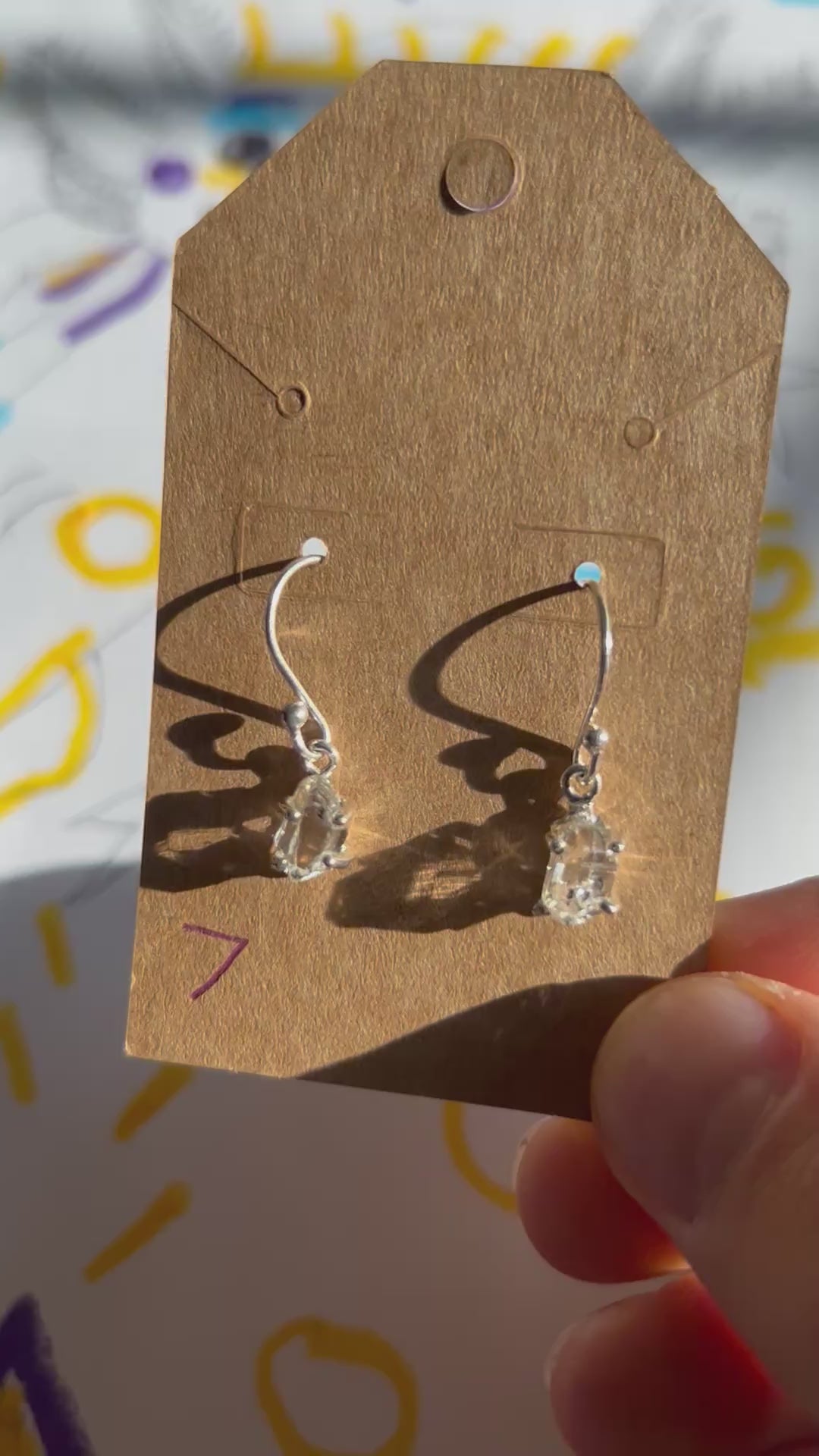 Authentic Quartz Diamond Earrings .925 Silver