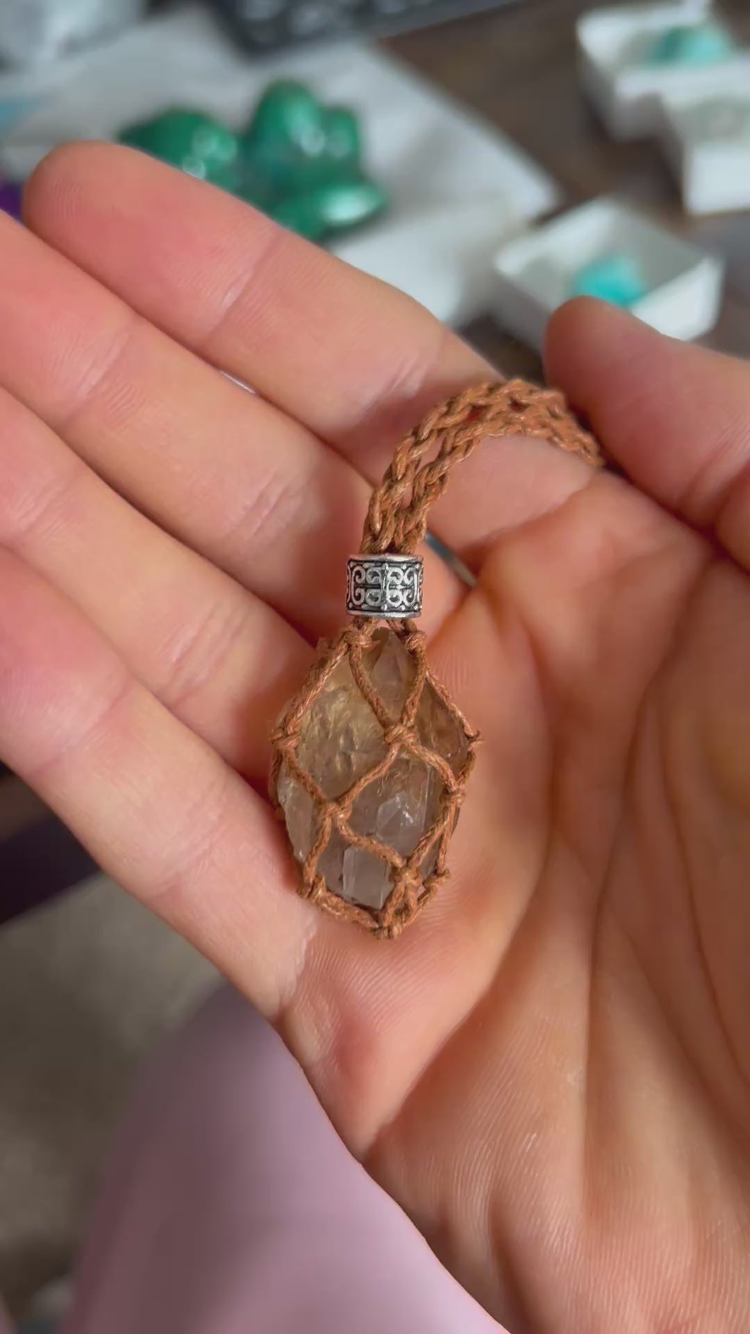 Authentic Natural Congo Kundalini Citrine Crystal Adjustable Necklace