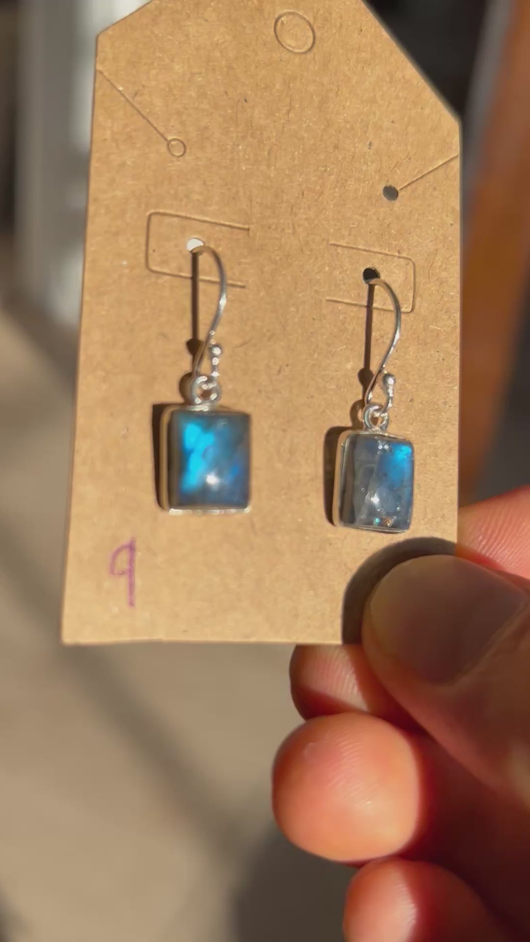 Authentic STUNNING Labradorite Earrings .925 Silver