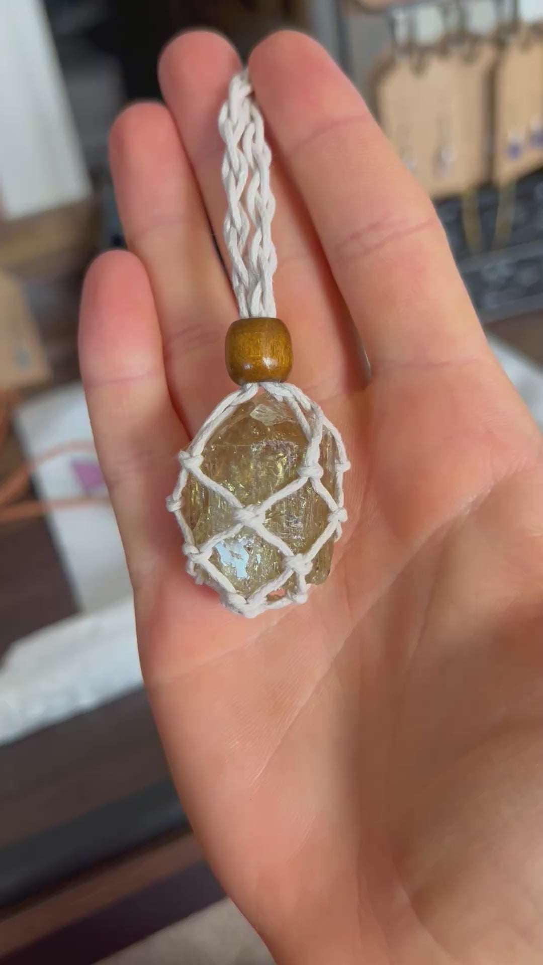 RAINBOW Golden Green Apatite Crystal Adjustable Necklace