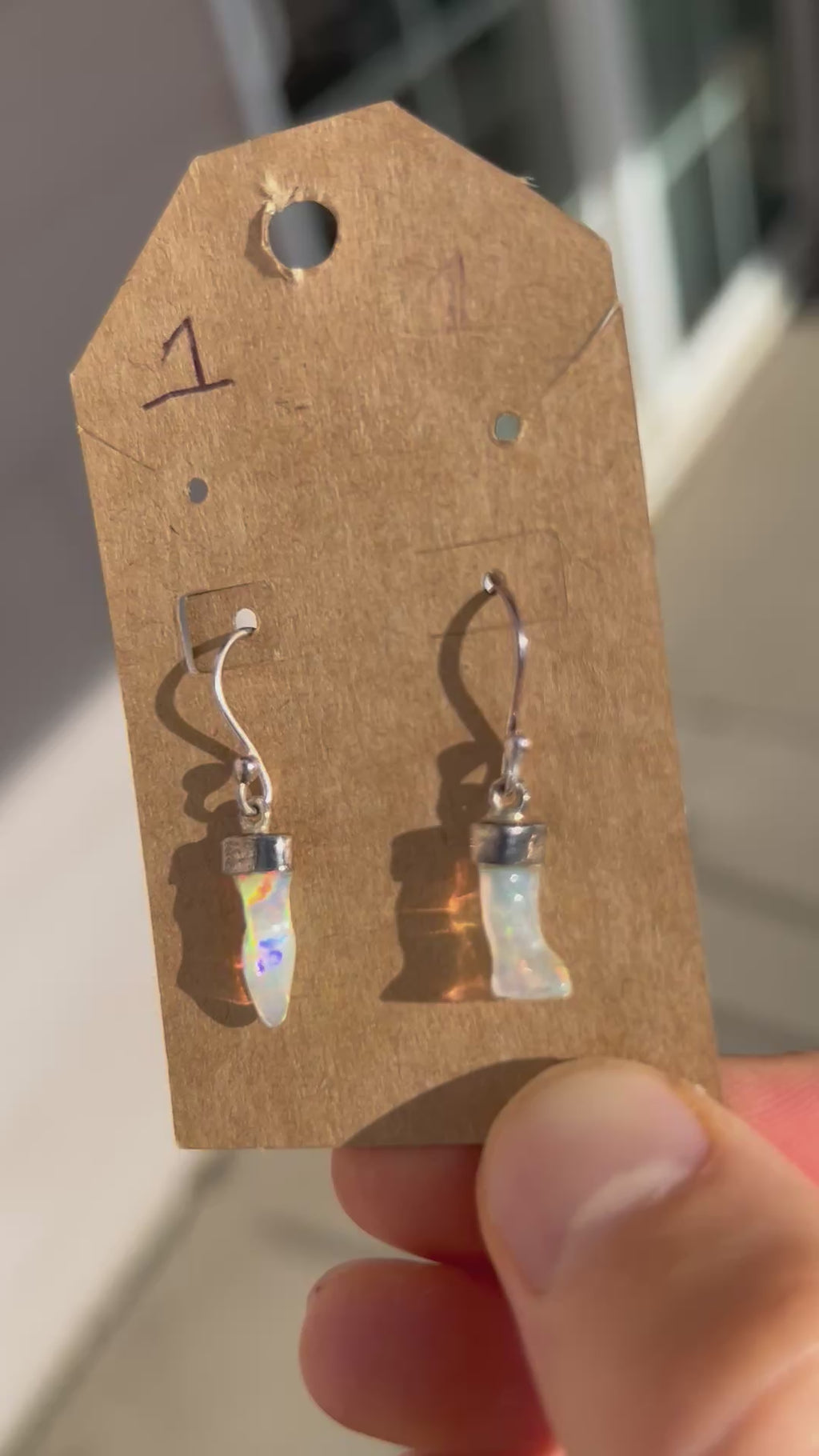 Authentic Ethiopian Opal Earrings .925 Sterling Silver