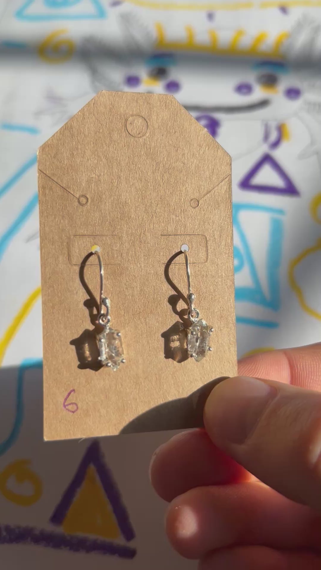 Authentic Quartz Diamond Earrings .925 Silver