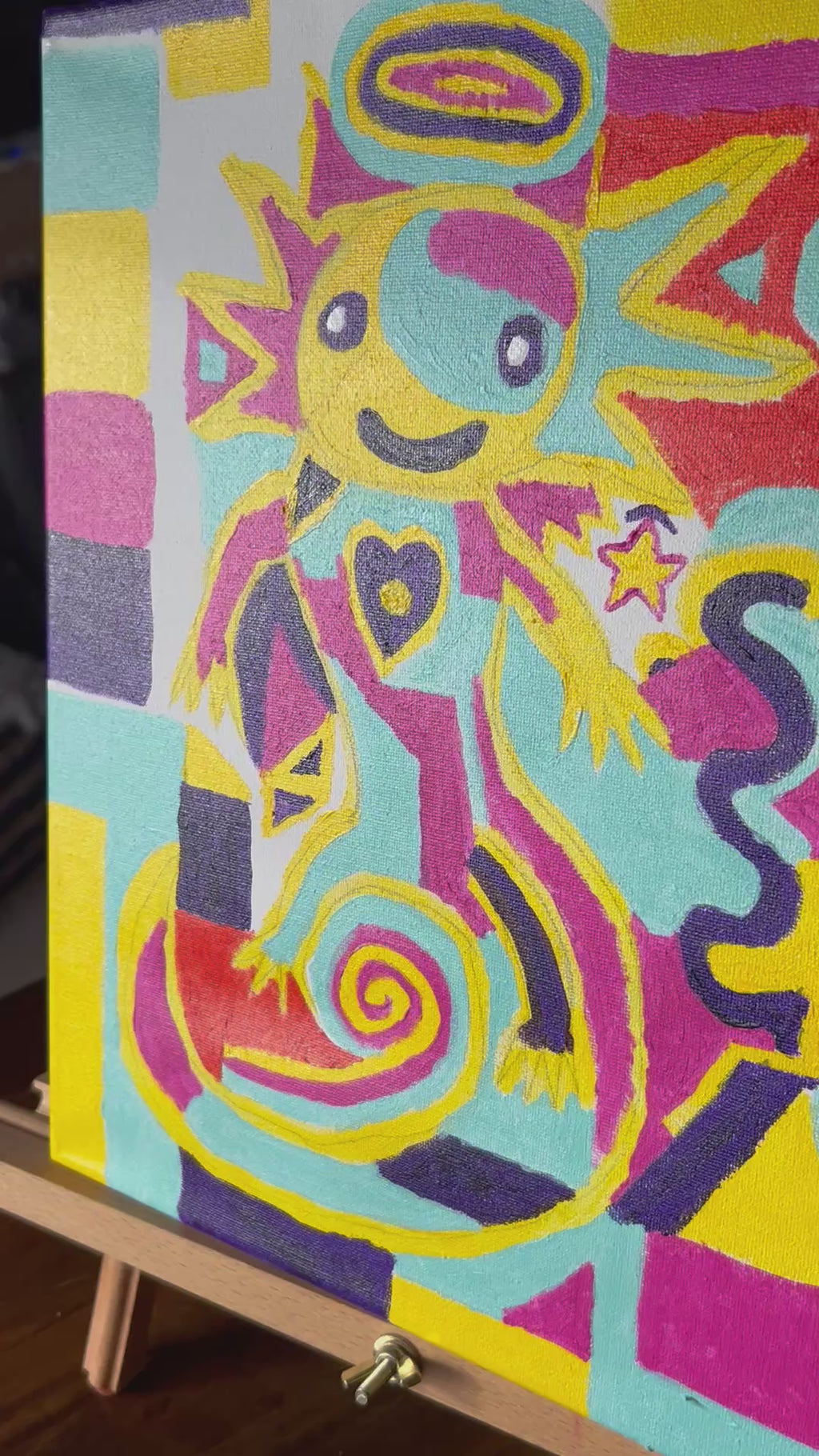 333 Healing Axolotl Original Canvas Painting Art By Arion