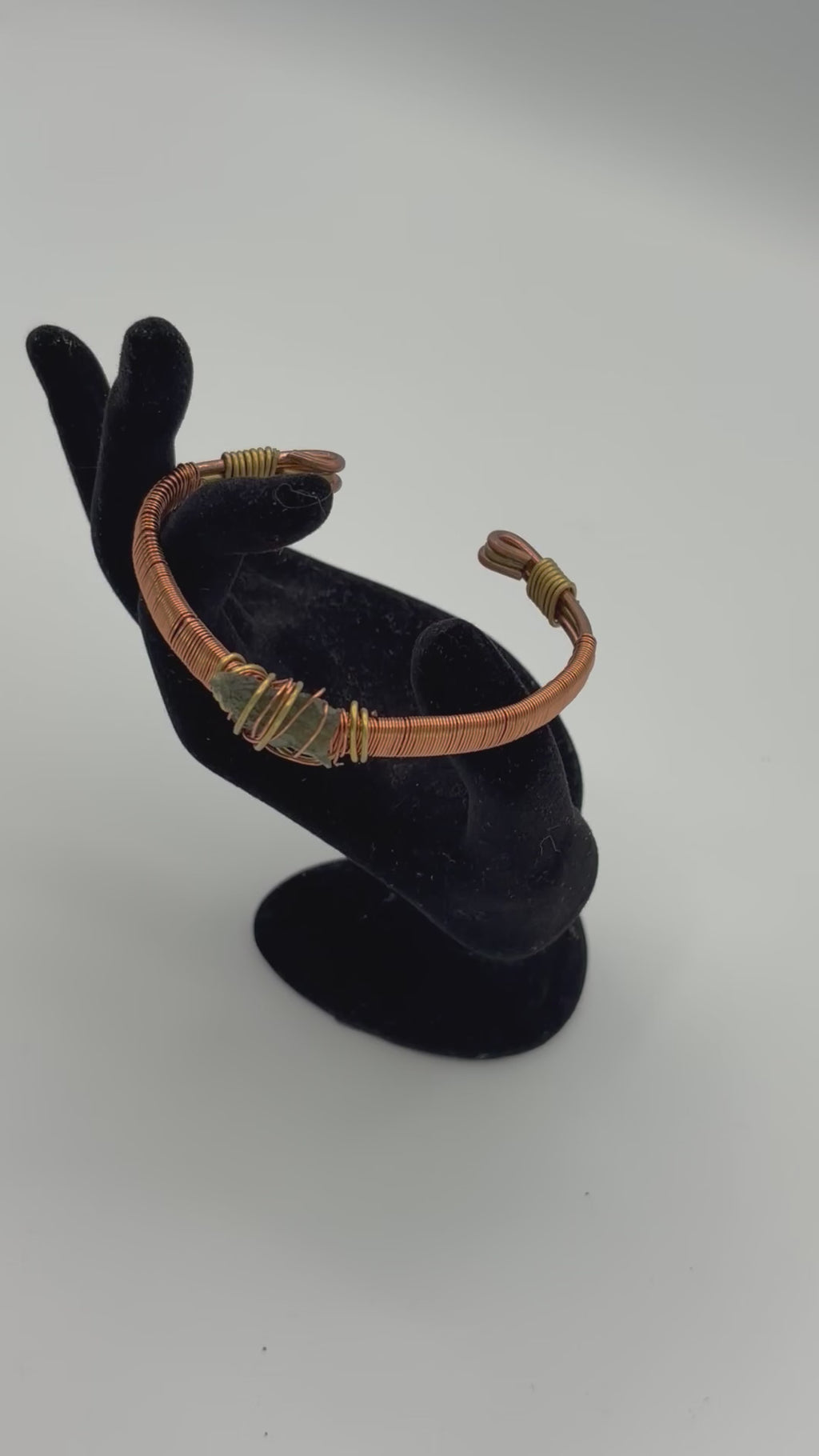 Handmade Copper-Brass Bracelet with Moldavite