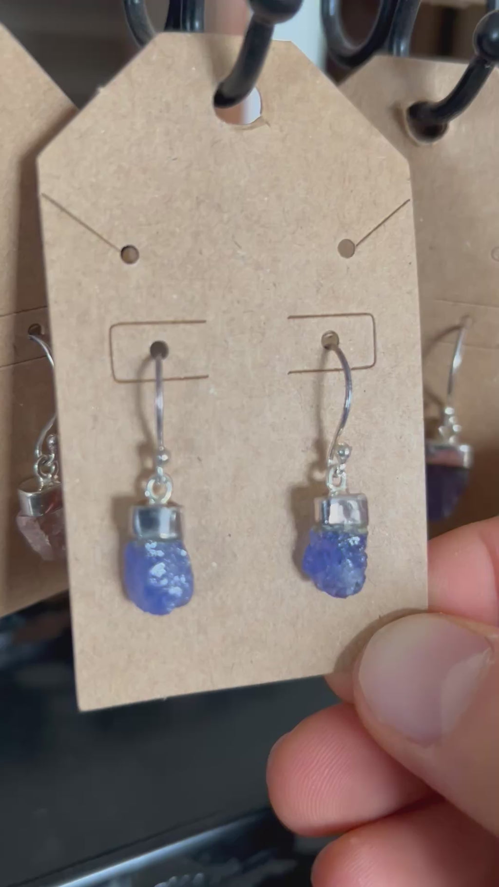 CROWN CHAKRA Authentic Tanzanite Crystal .925 Sterling Silver Earrings
