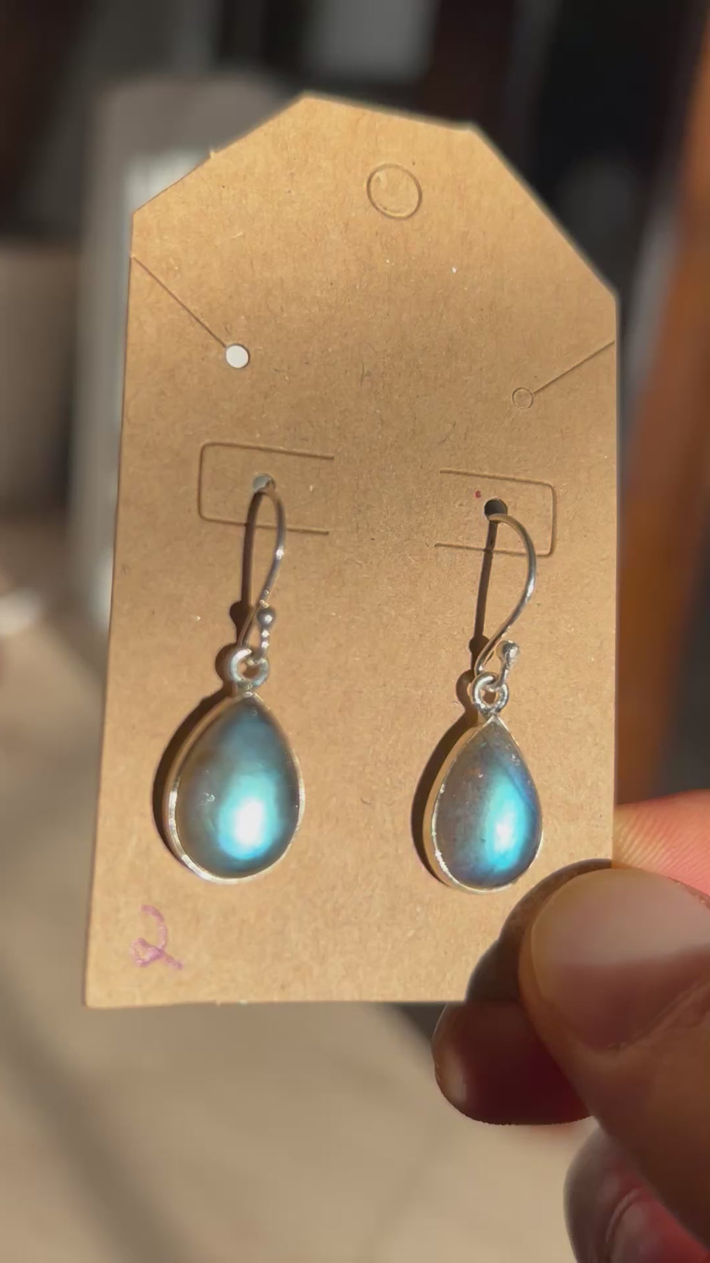 Authentic STUNNING Labradorite Earrings .925 Silver