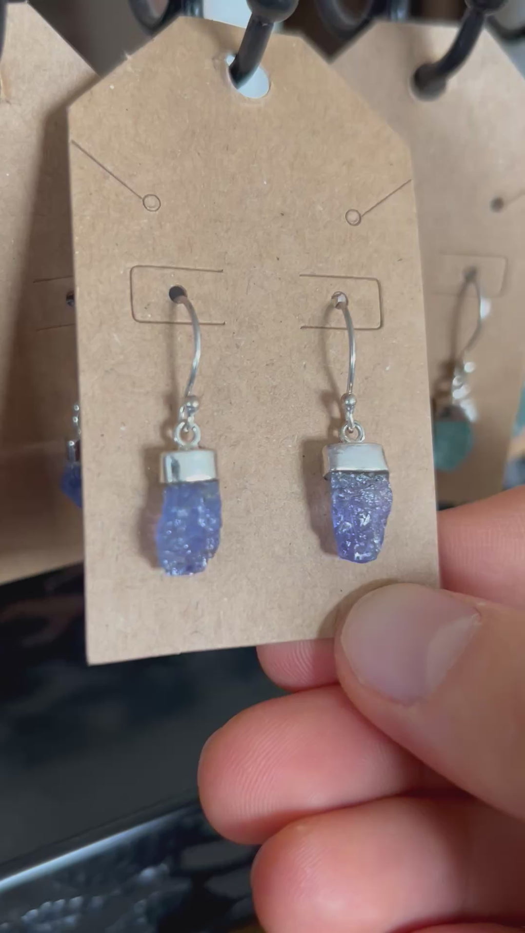 CROWN CHAKRA Authentic Tanzanite Crystal .925 Sterling Silver Earrings