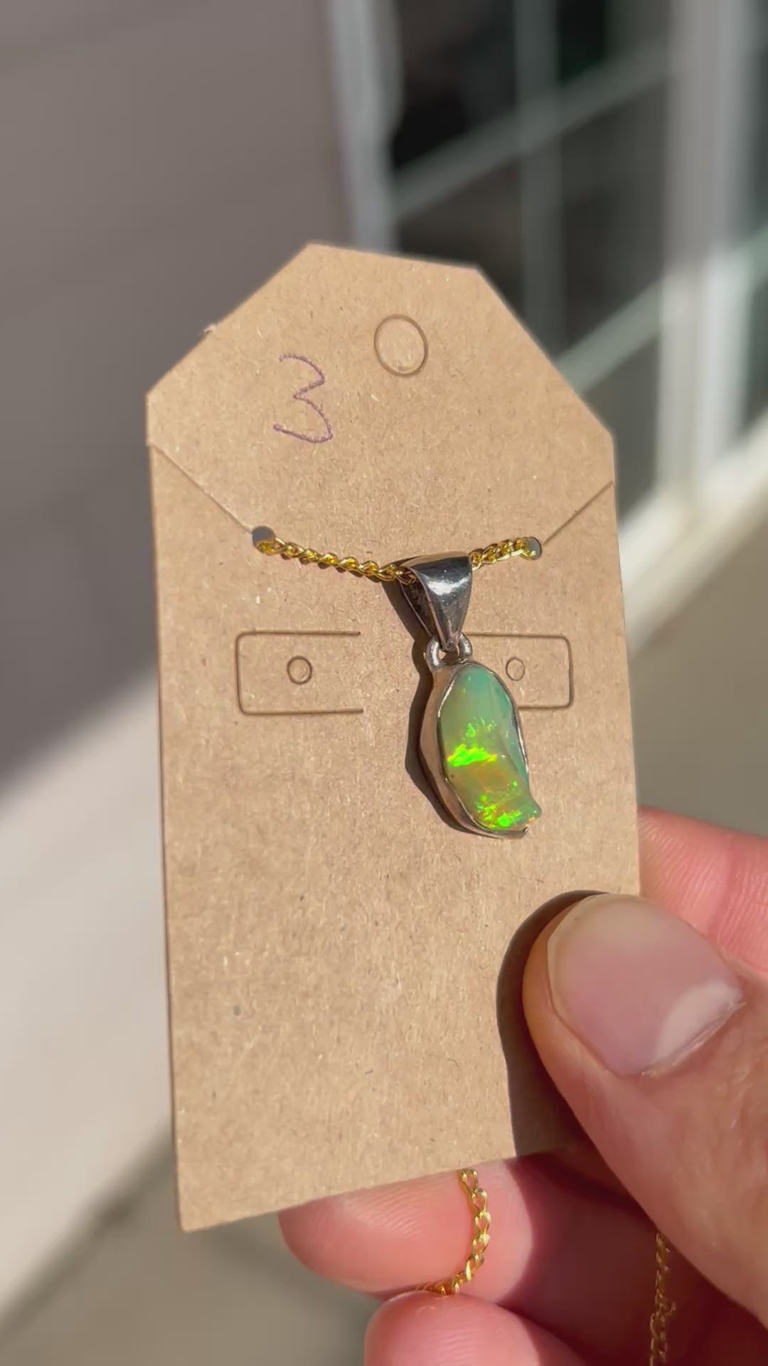 Authentic Ethiopian Opal .925 Sterling Silver Pendant and Necklace