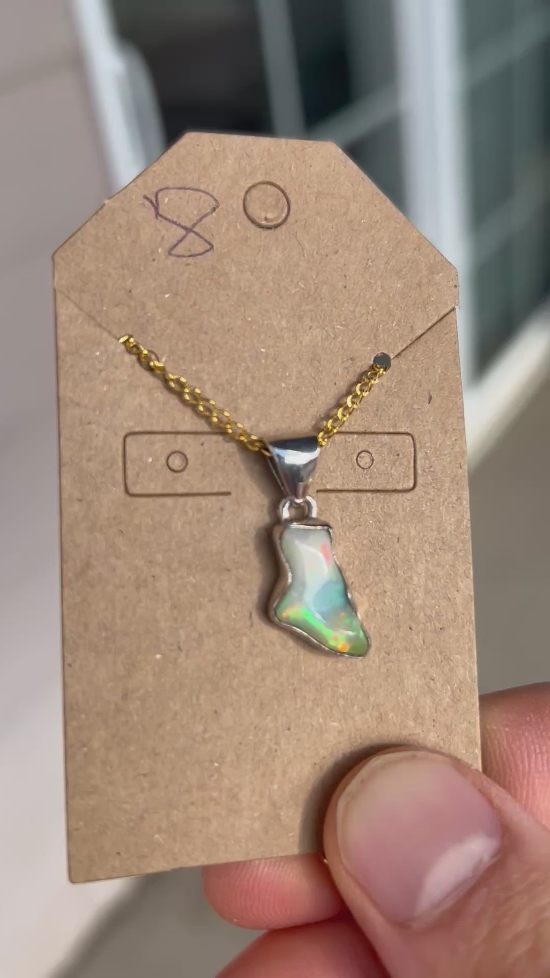 Authentic Ethiopian Opal .925 Sterling Silver Pendant and Necklace