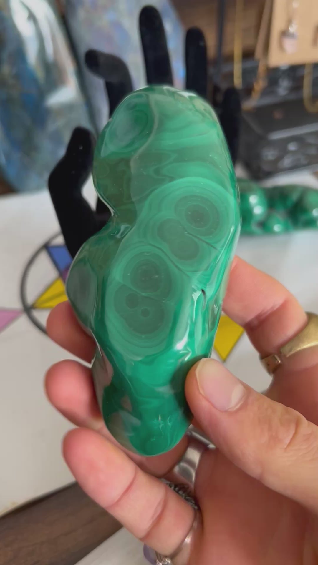 Authentic Polished Malachite Crystal Free Form