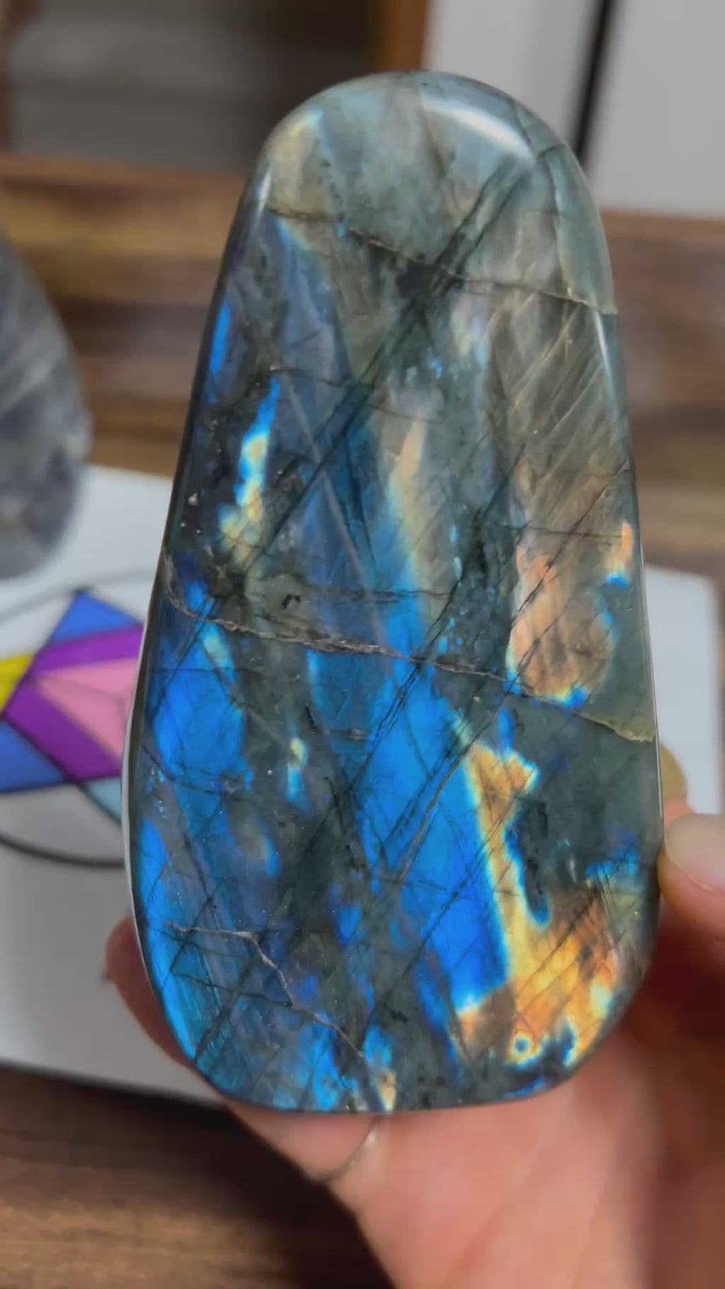 BRIGHT Blue Yellow Labradorite Free Form from Madagascar