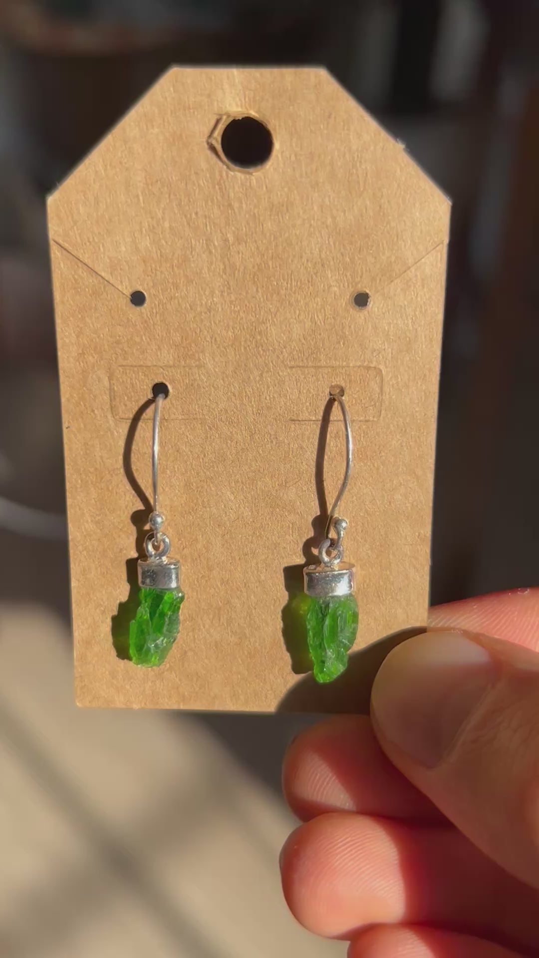HEART CHAKRA Detox Authentic Chrome Diopside .925 Sterling Silver Earrings