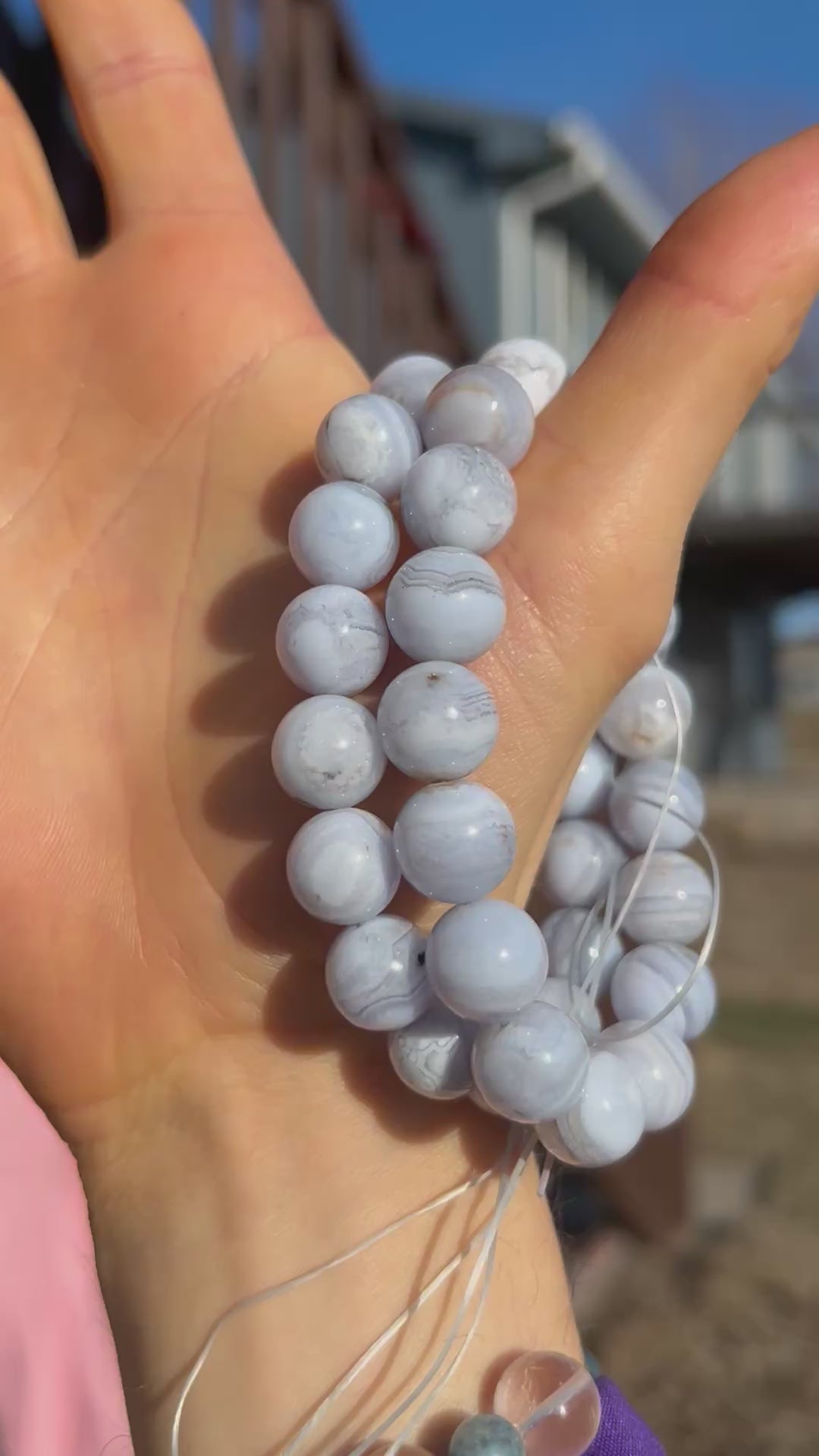 Authentic Blue Lace Agate Crystal Bracelet