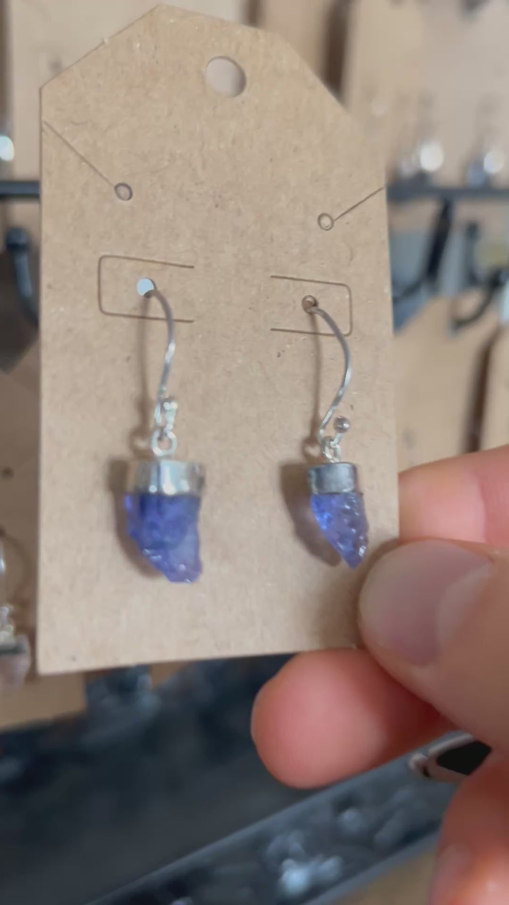 CROWN CHAKRA Authentic Tanzanite Crystal .925 Sterling Silver Earrings