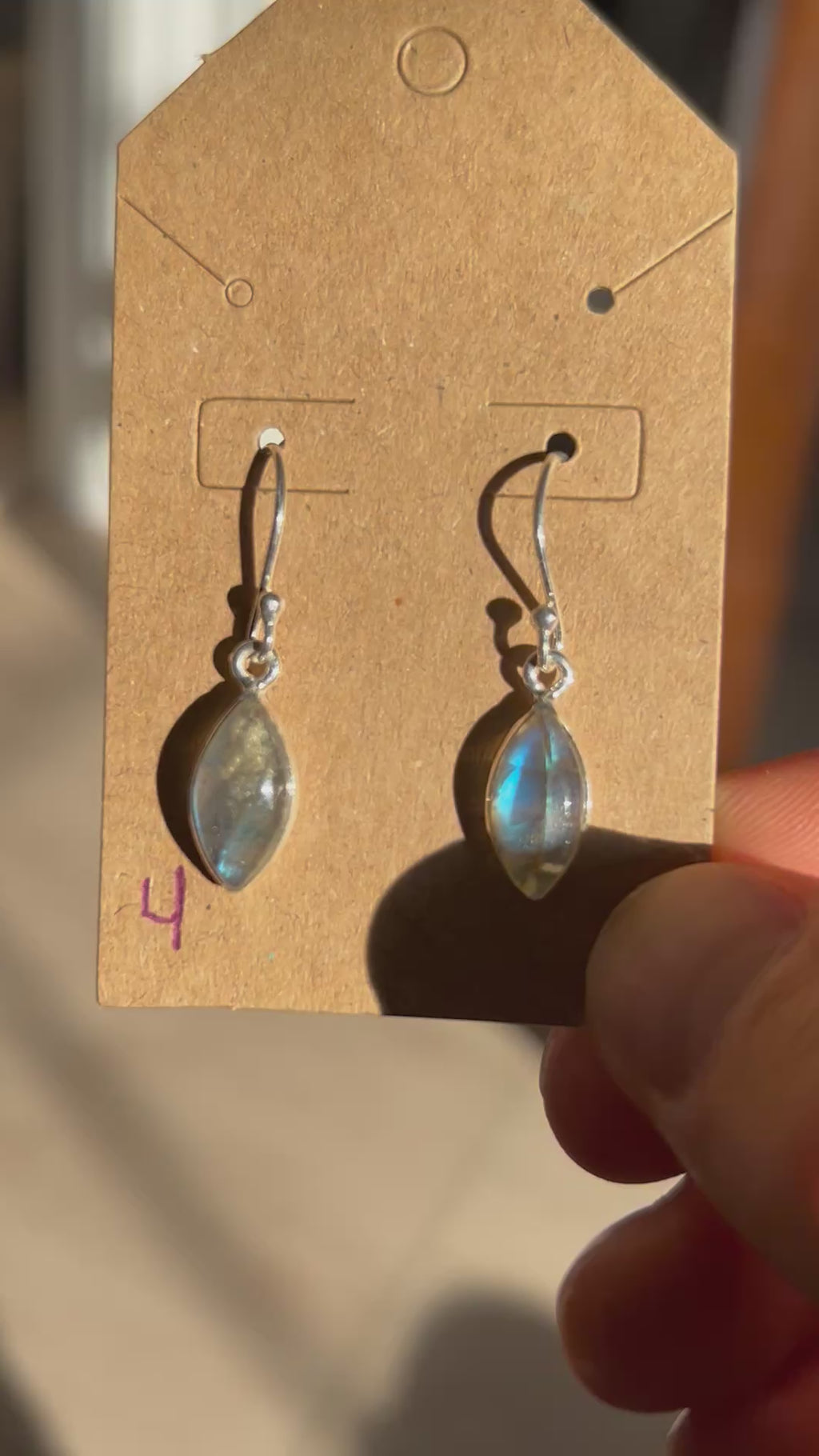 Authentic STUNNING Labradorite Earrings .925 Silver