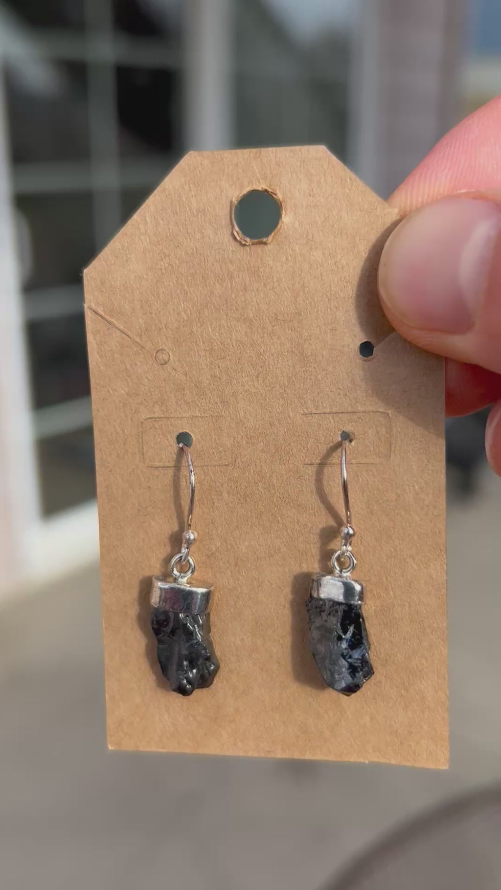 Authentic Shungite .925 Sterling Silver Earrings