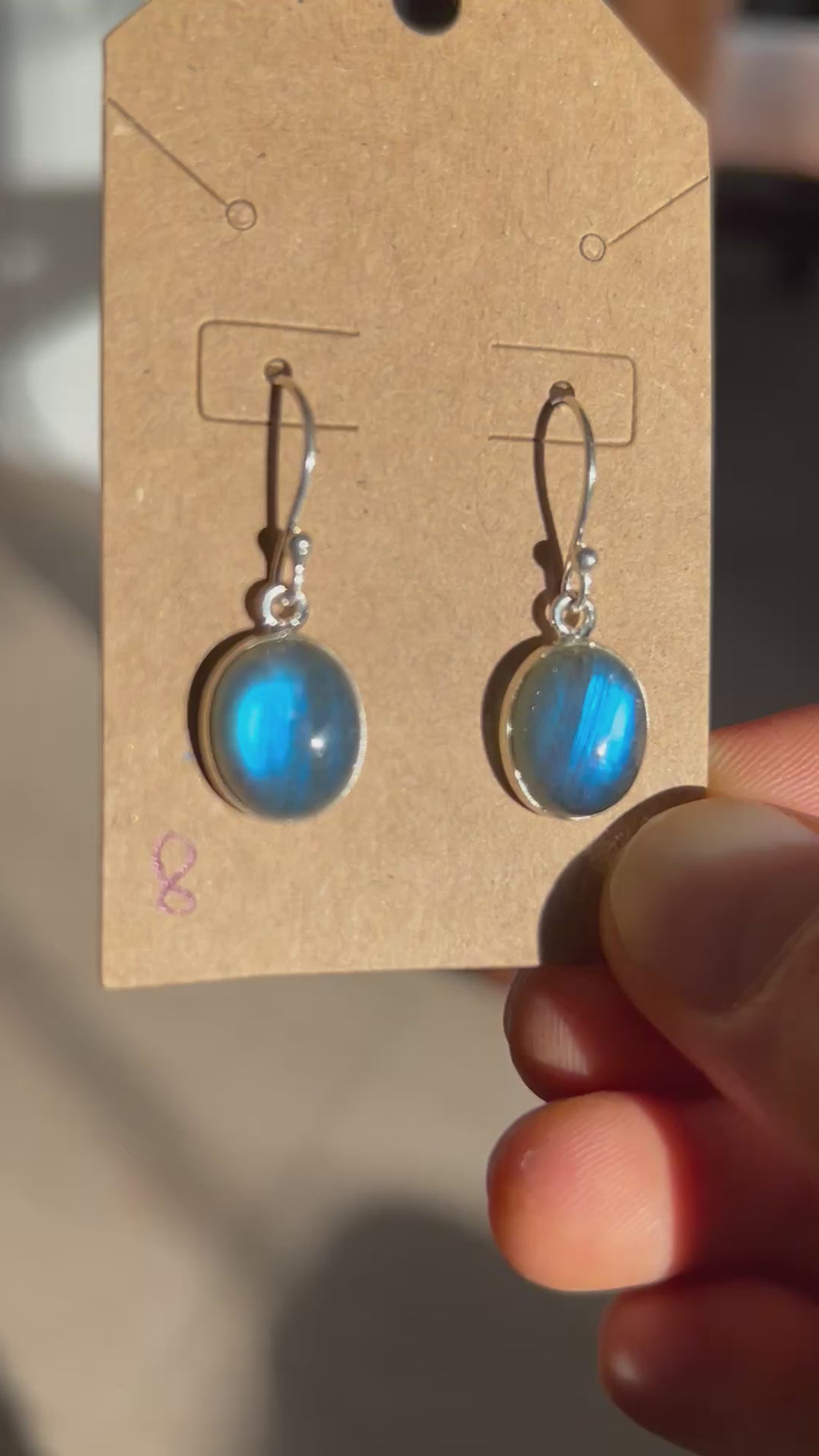Authentic STUNNING Labradorite Earrings .925 Silver