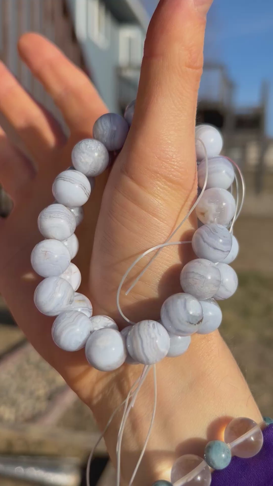 Authentic Blue Lace Agate Crystal Bracelet