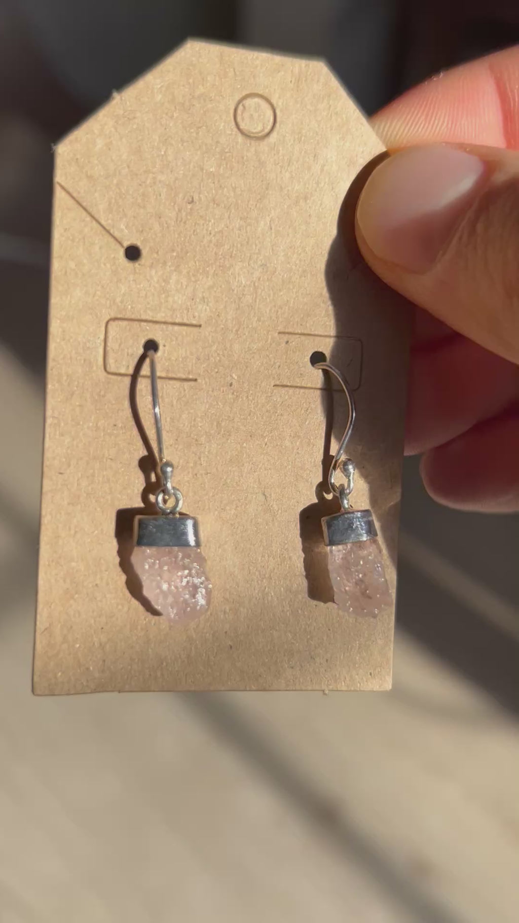 Authentic Pink Morganite Earrings .925 Silver