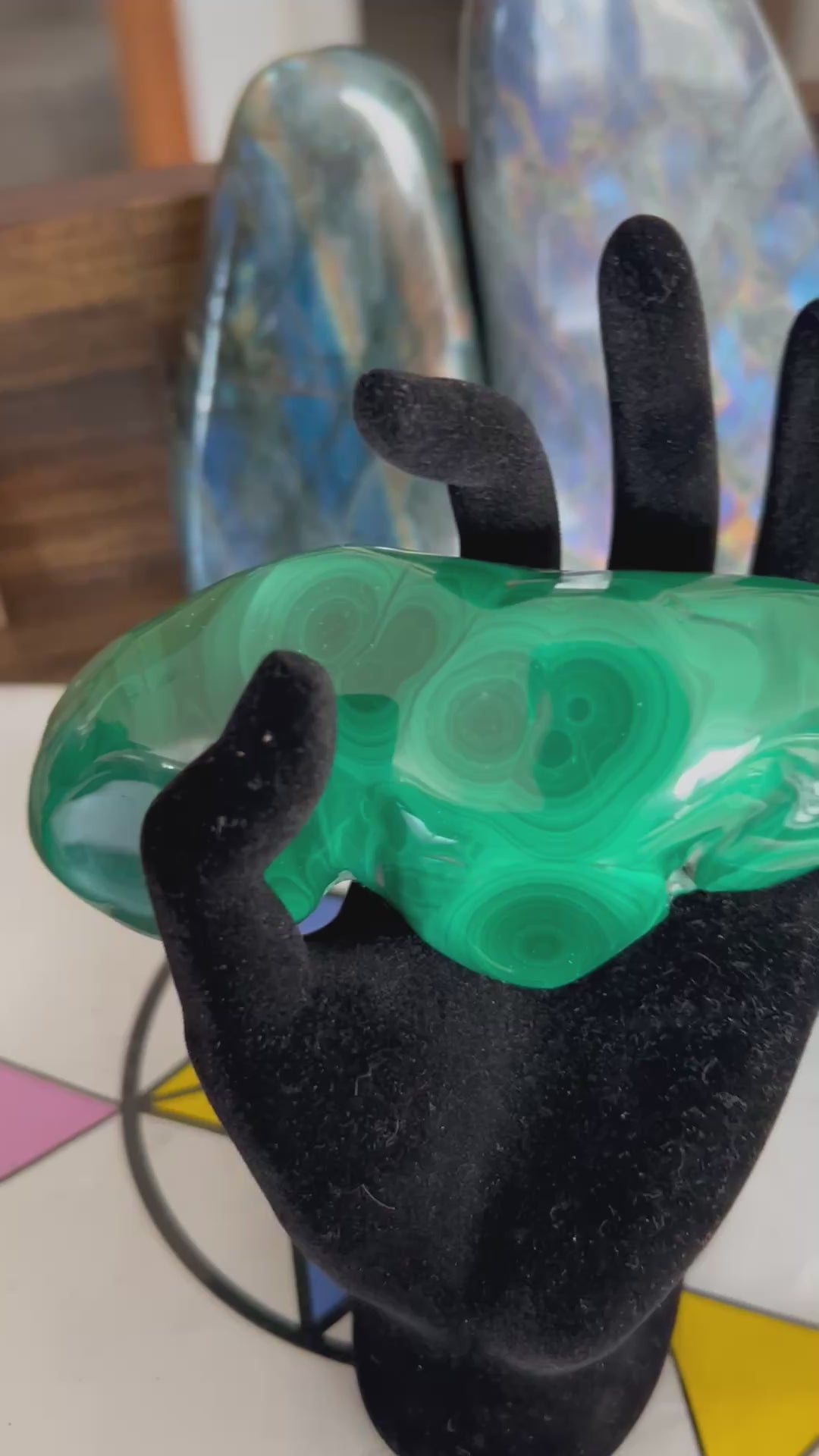 Authentic Polished Malachite Crystal Free Form