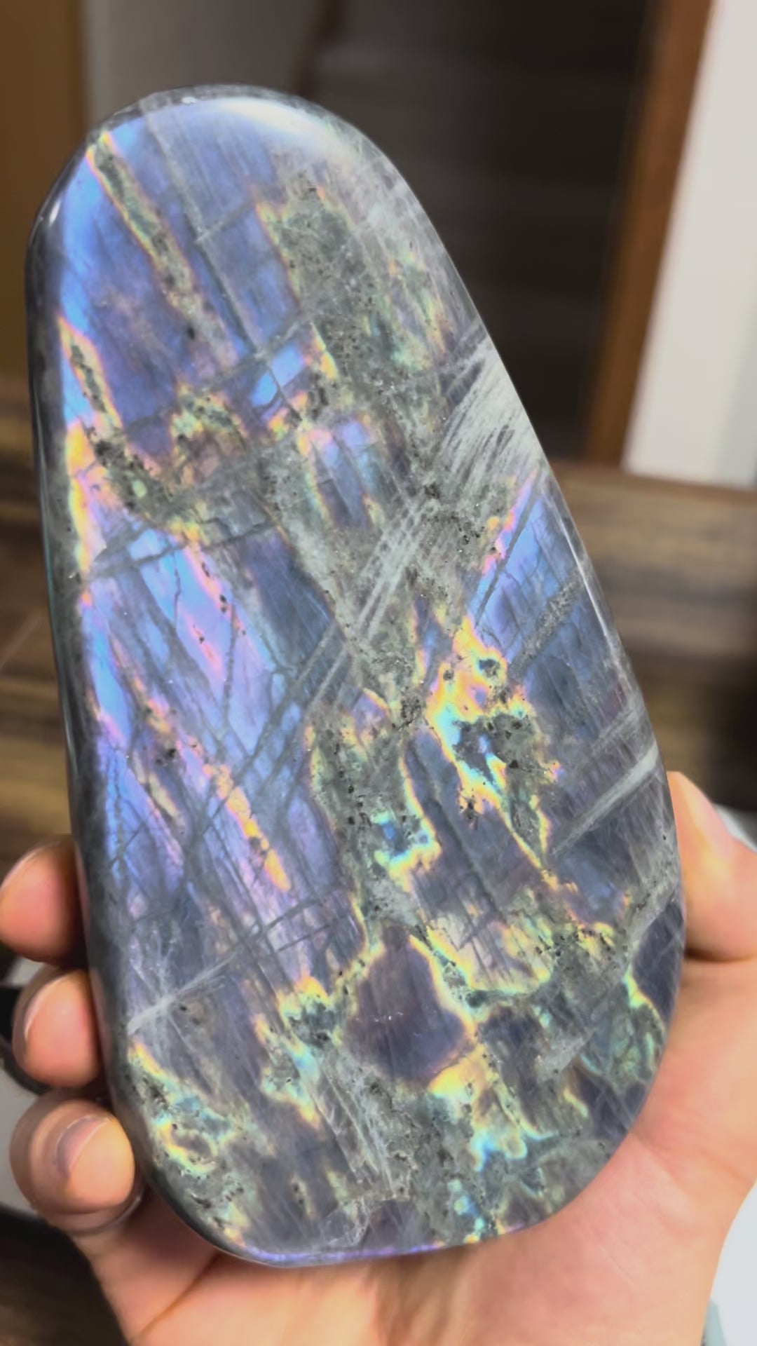 Purple Blue Yellow Labradorite Free Form from Madagascar