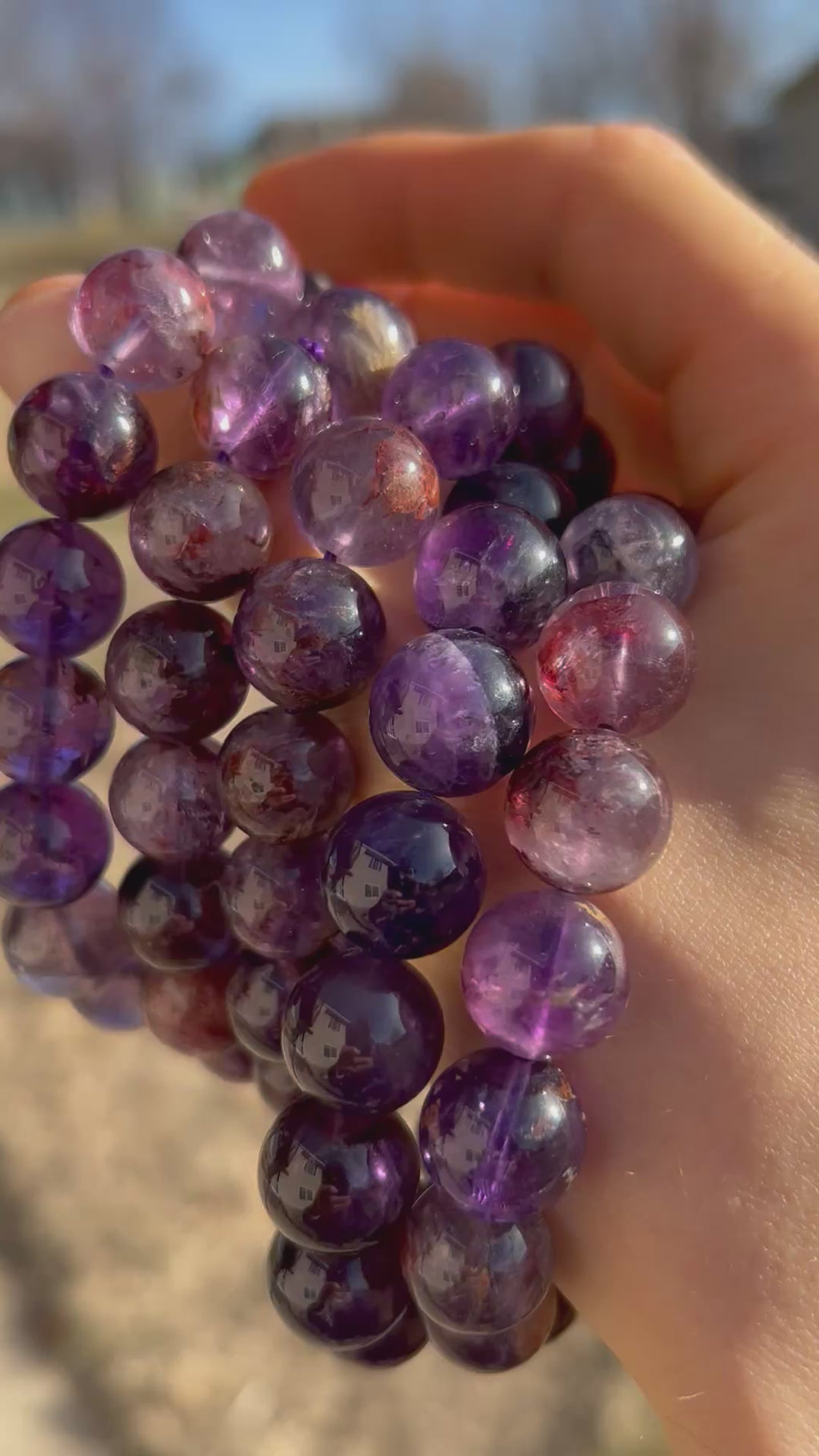 Stunning Amethyst Lodolite Crystal Bracelet