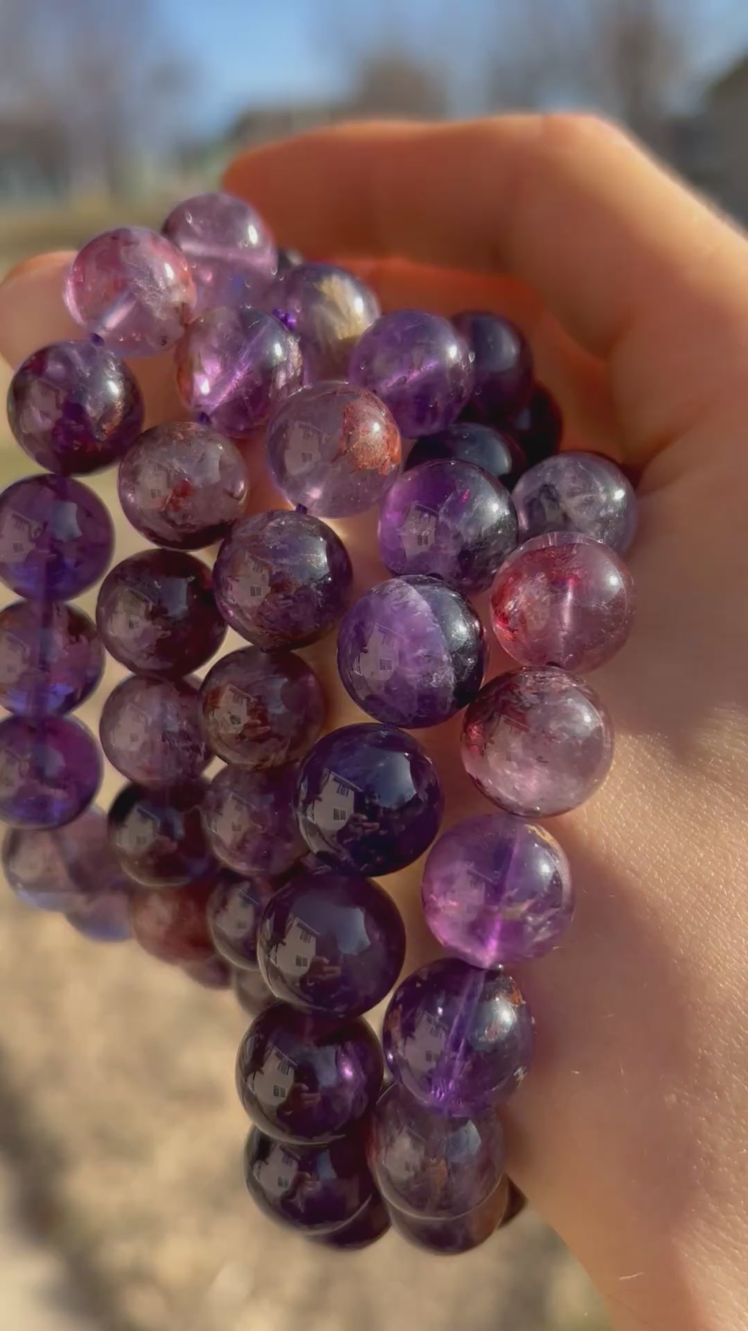 Stunning Amethyst Lodolite Crystal Bracelet