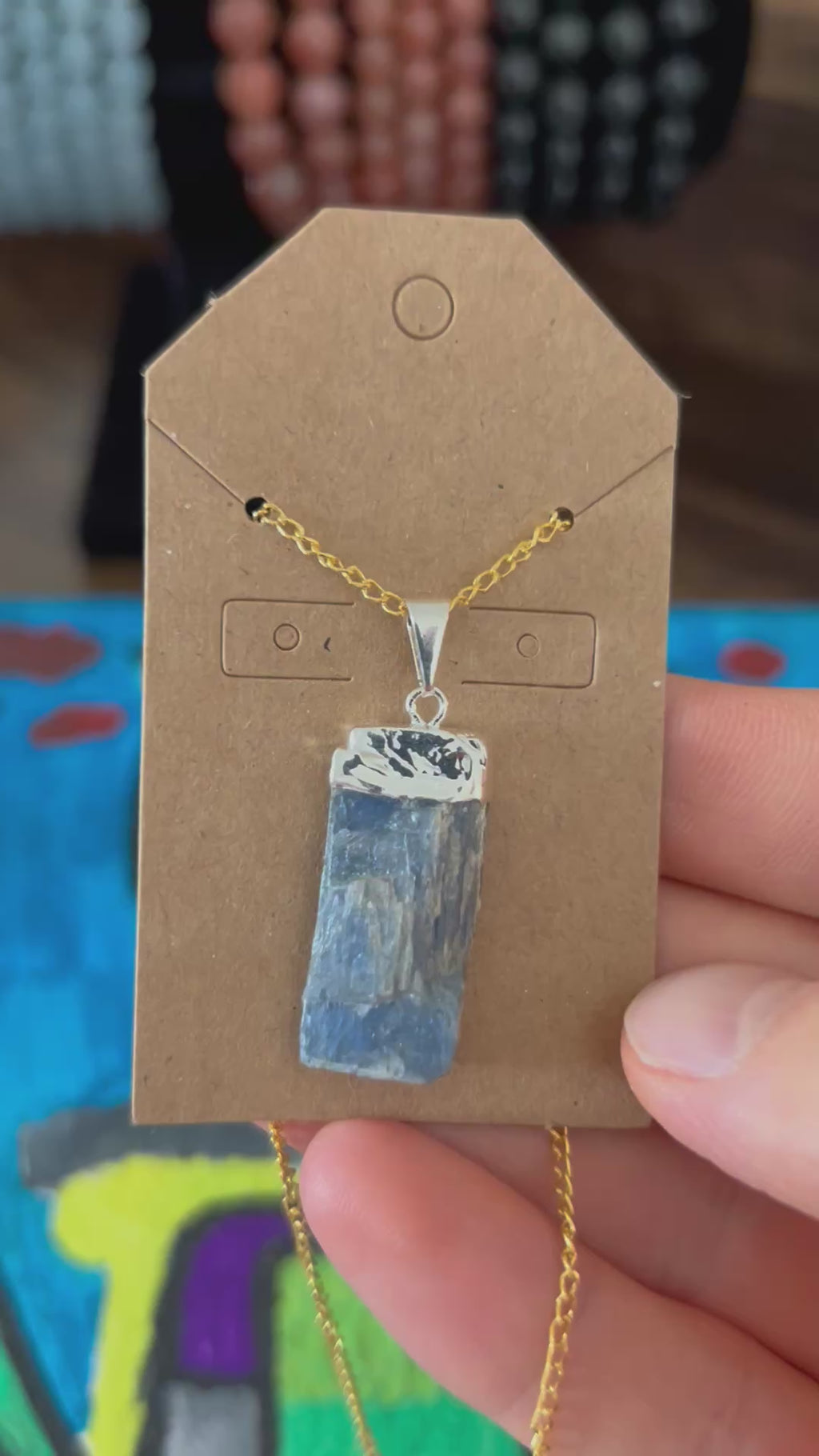 Authentic Blue Kyanite Healing Crystal Necklace