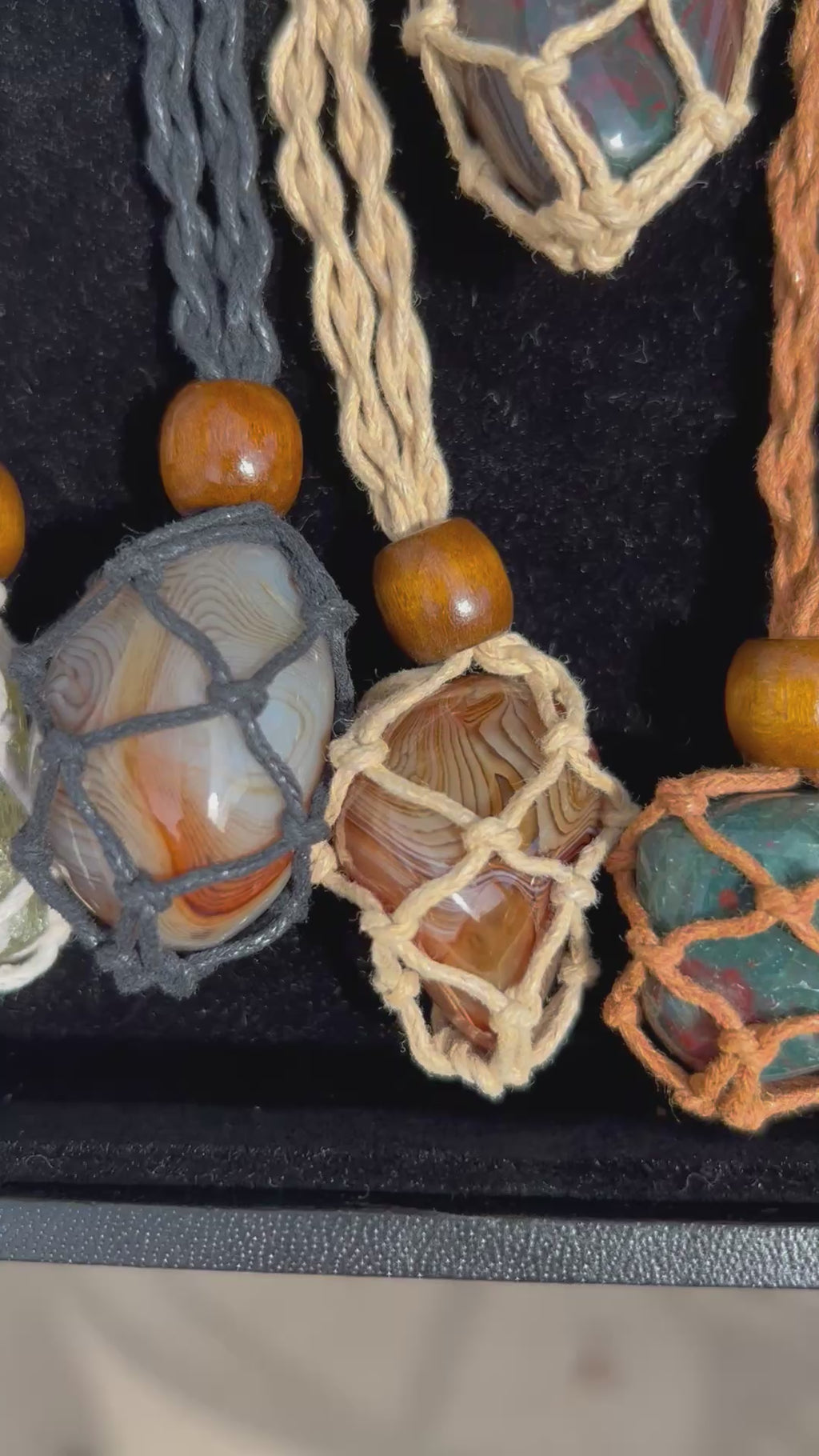 Authentic Sardonyx Crystal Tumble Adjustable Hemp Necklace