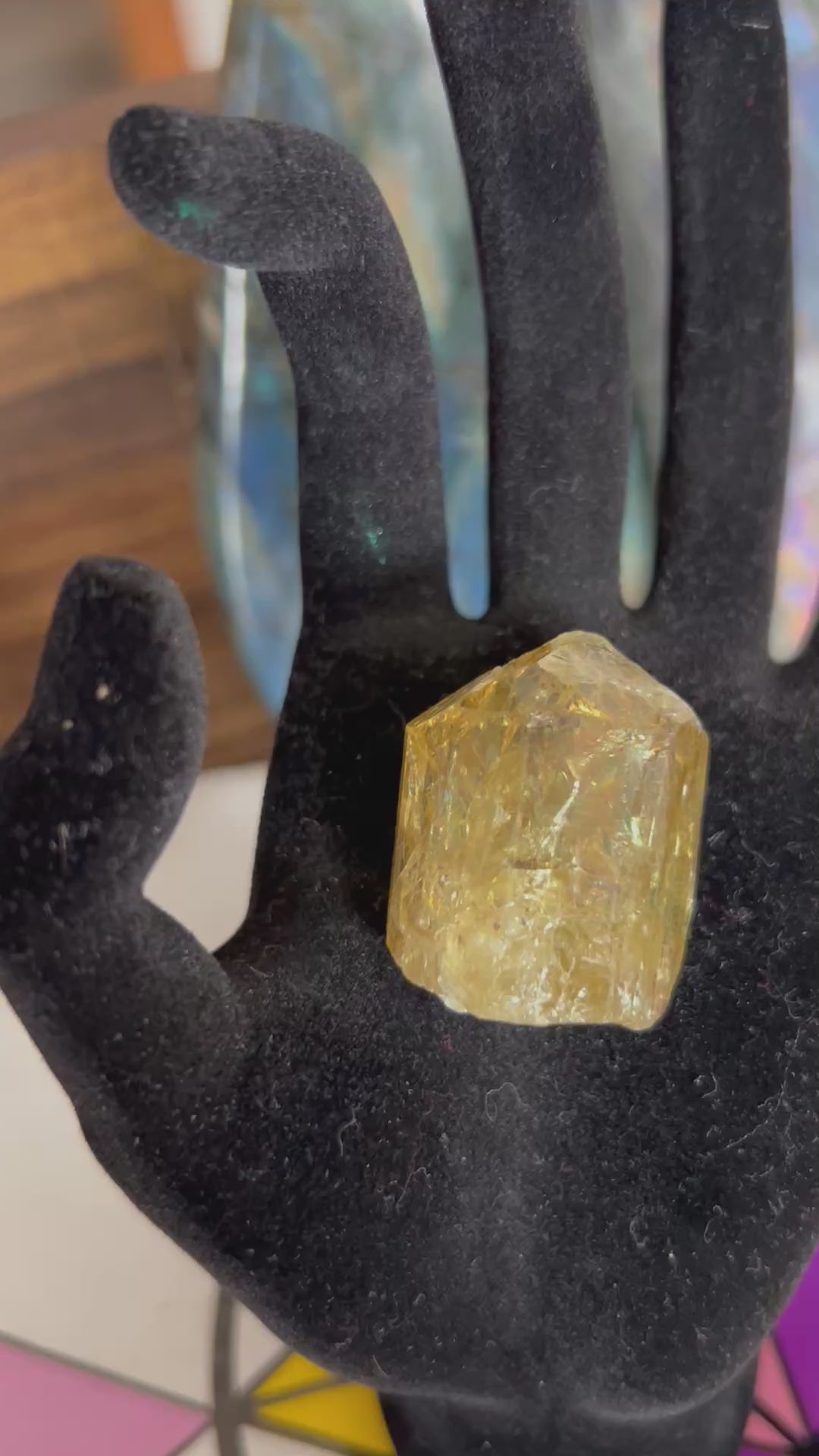 RAINBOW Golden Green Apatite Crystal Adjustable Necklace