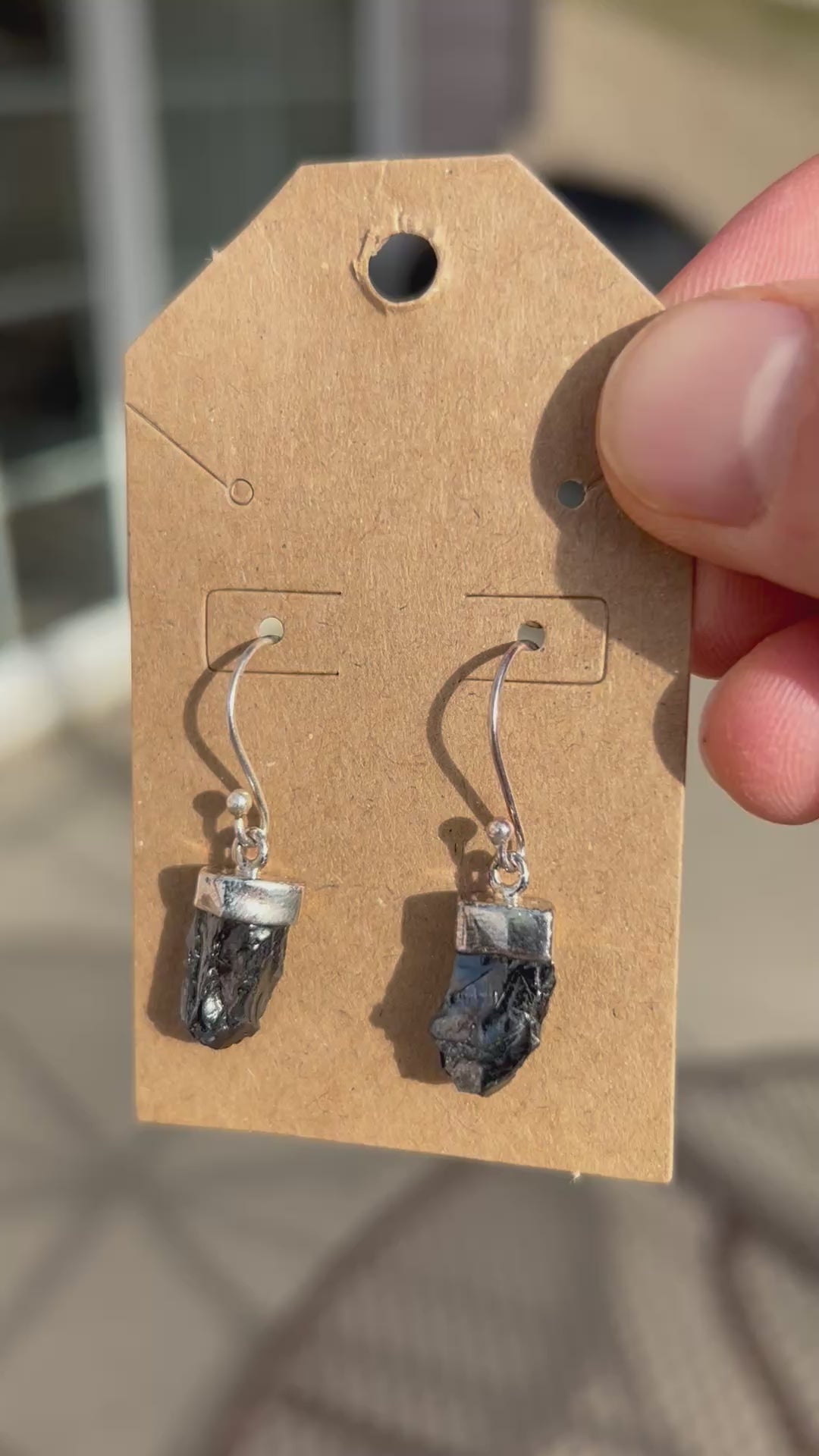 Authentic Shungite .925 Sterling Silver Earrings