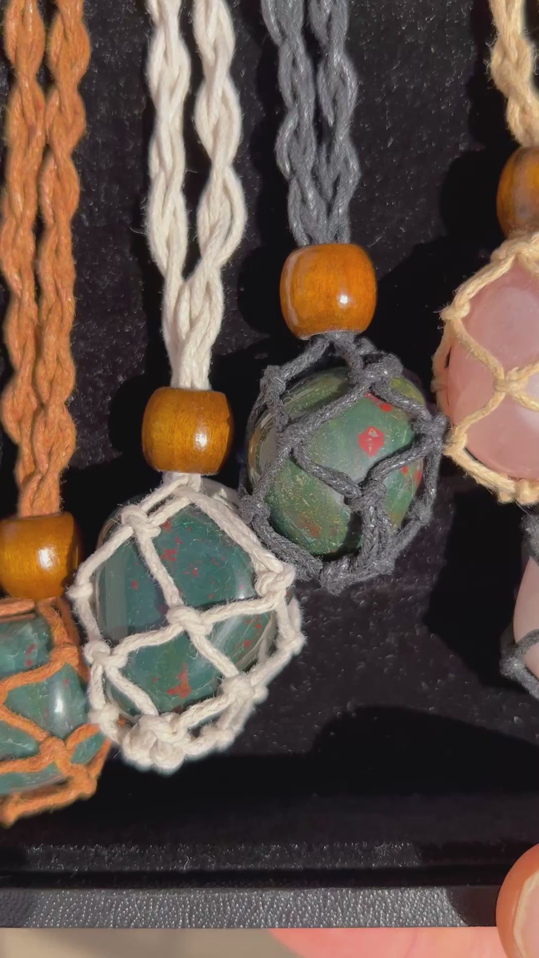 Bloodstone Tumble Crystal Adjustable Necklace