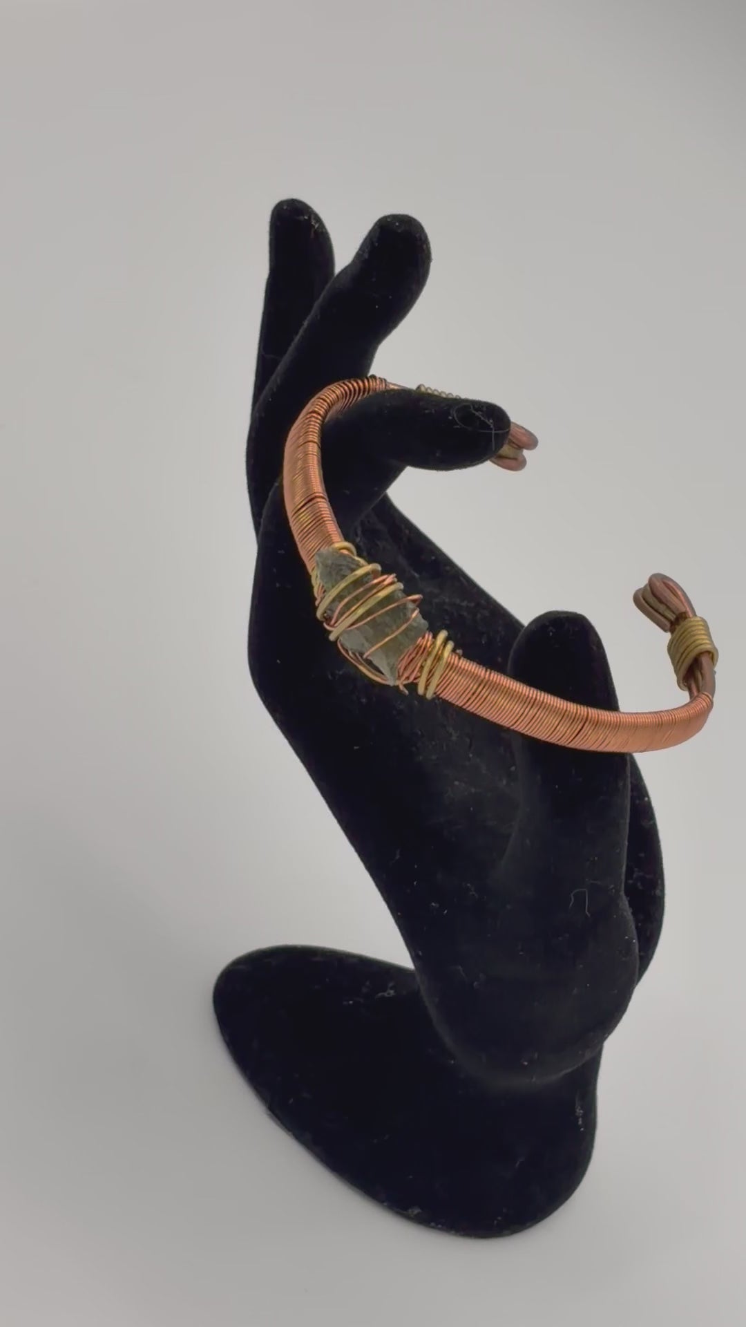 Handmade Copper-Brass Bracelet with Moldavite