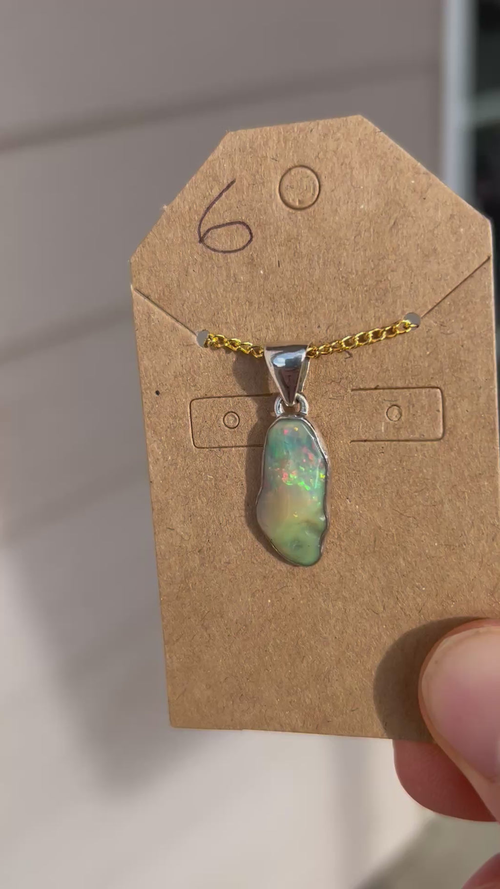 Authentic Ethiopian Opal .925 Sterling Silver Pendant and Necklace