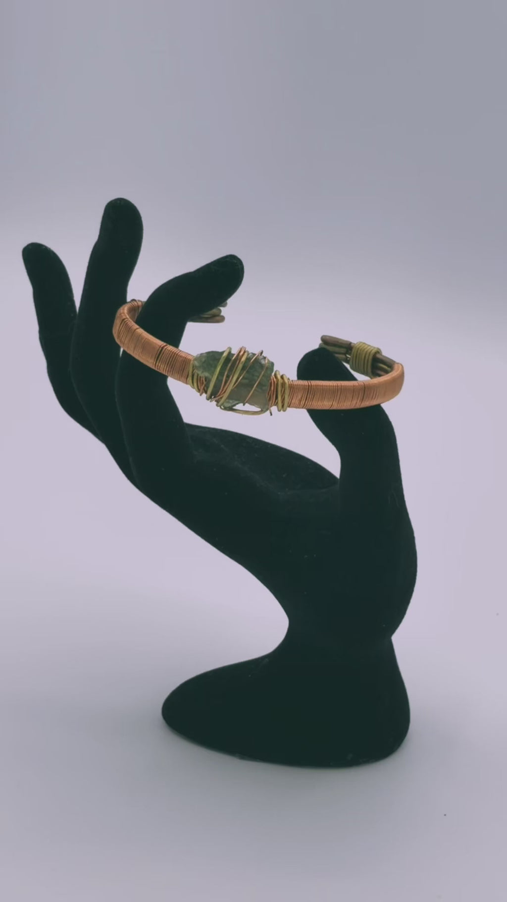 Handmade Copper-Brass Bracelet with Moldavite