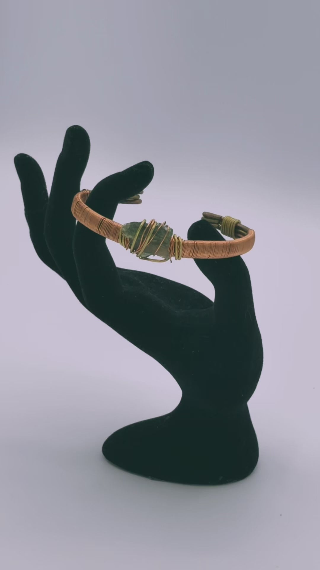 Handmade Copper-Brass Bracelet with Moldavite