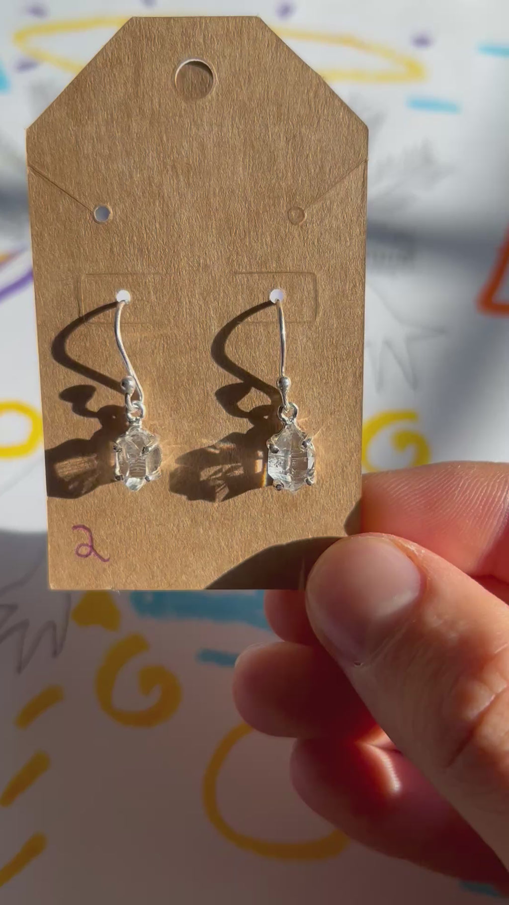 Authentic Quartz Diamond Earrings .925 Silver