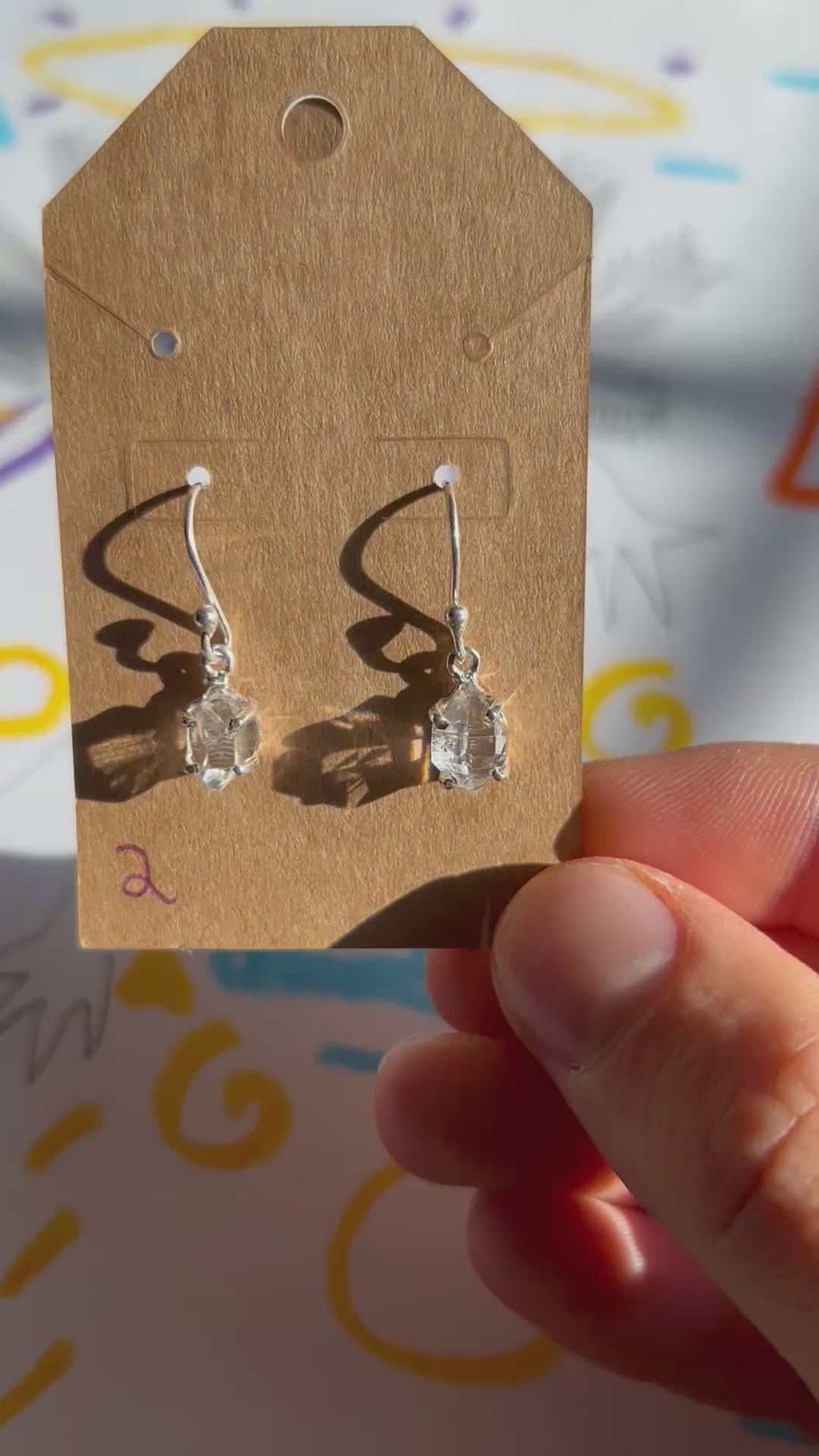 Authentic Quartz Diamond Earrings .925 Silver