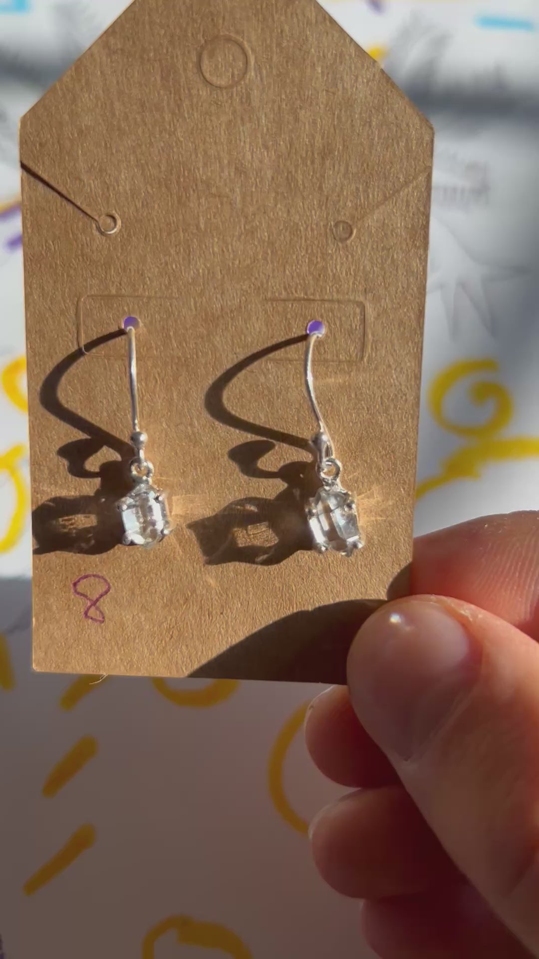 Authentic Quartz Diamond Earrings .925 Silver