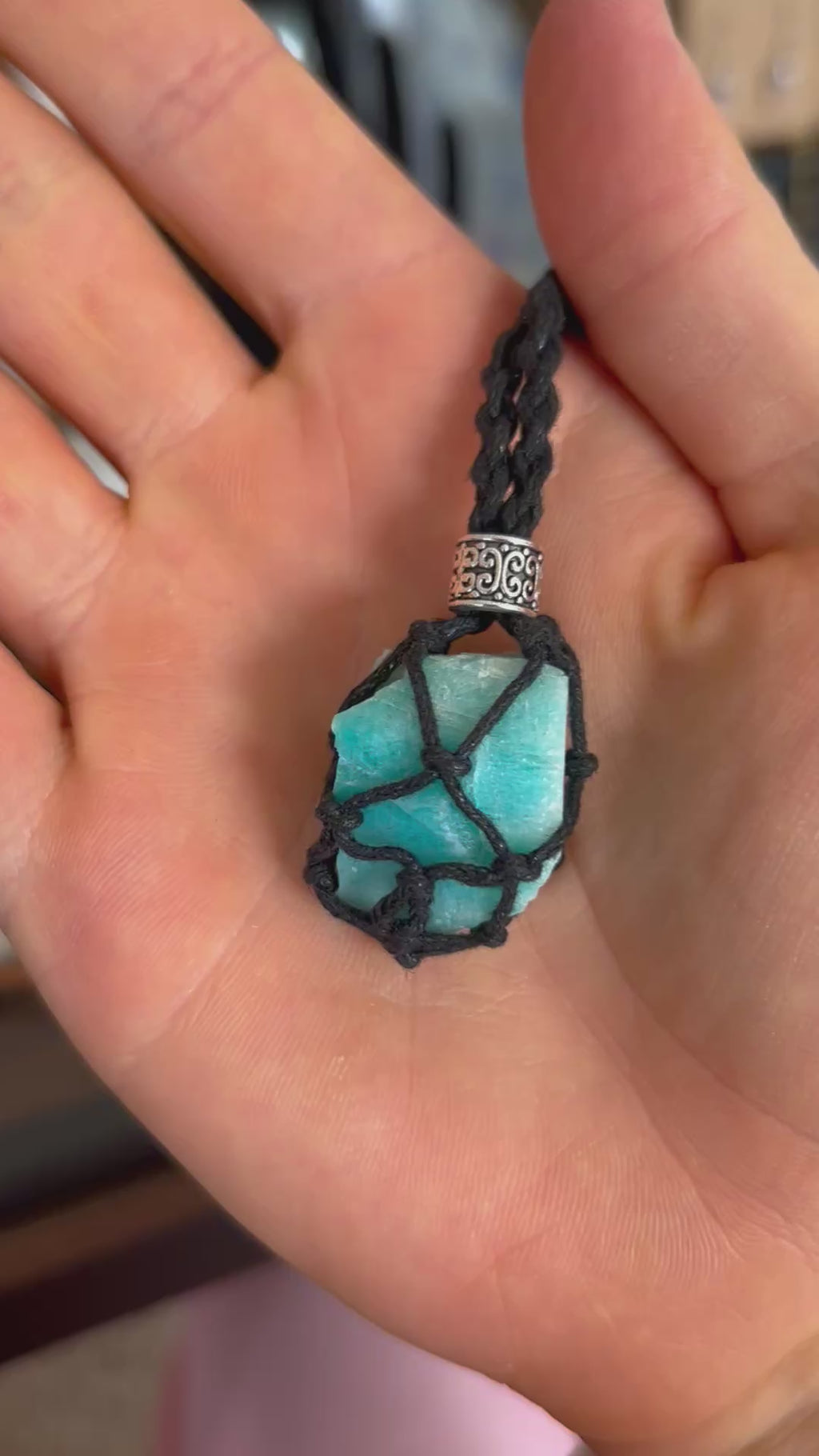 Blue Amazonite (CO) Crystal Adjustable Necklace