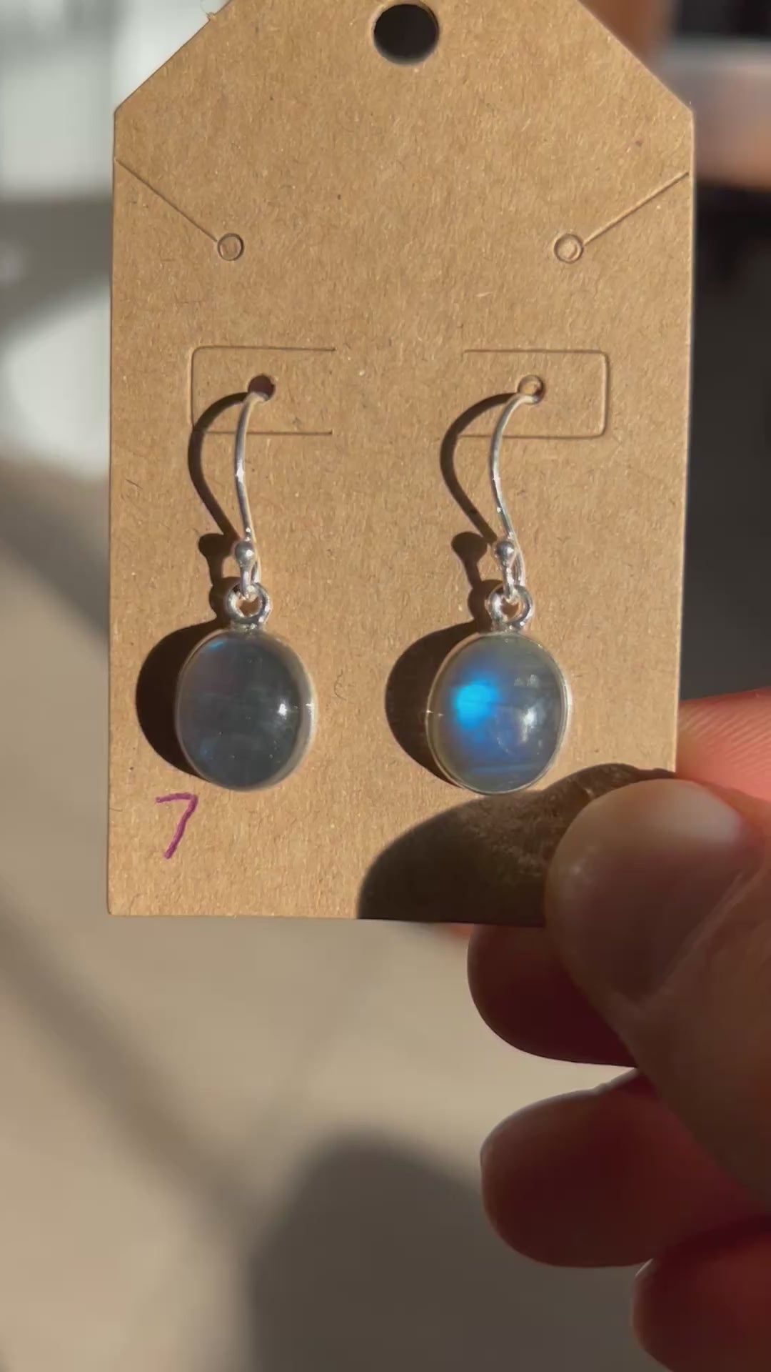 Authentic STUNNING Labradorite Earrings .925 Silver