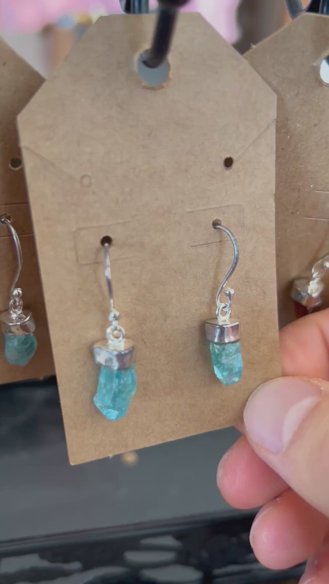 THROAT CHAKRA GLOWING Blue Apatite .925 Sterling Silver Earrings
