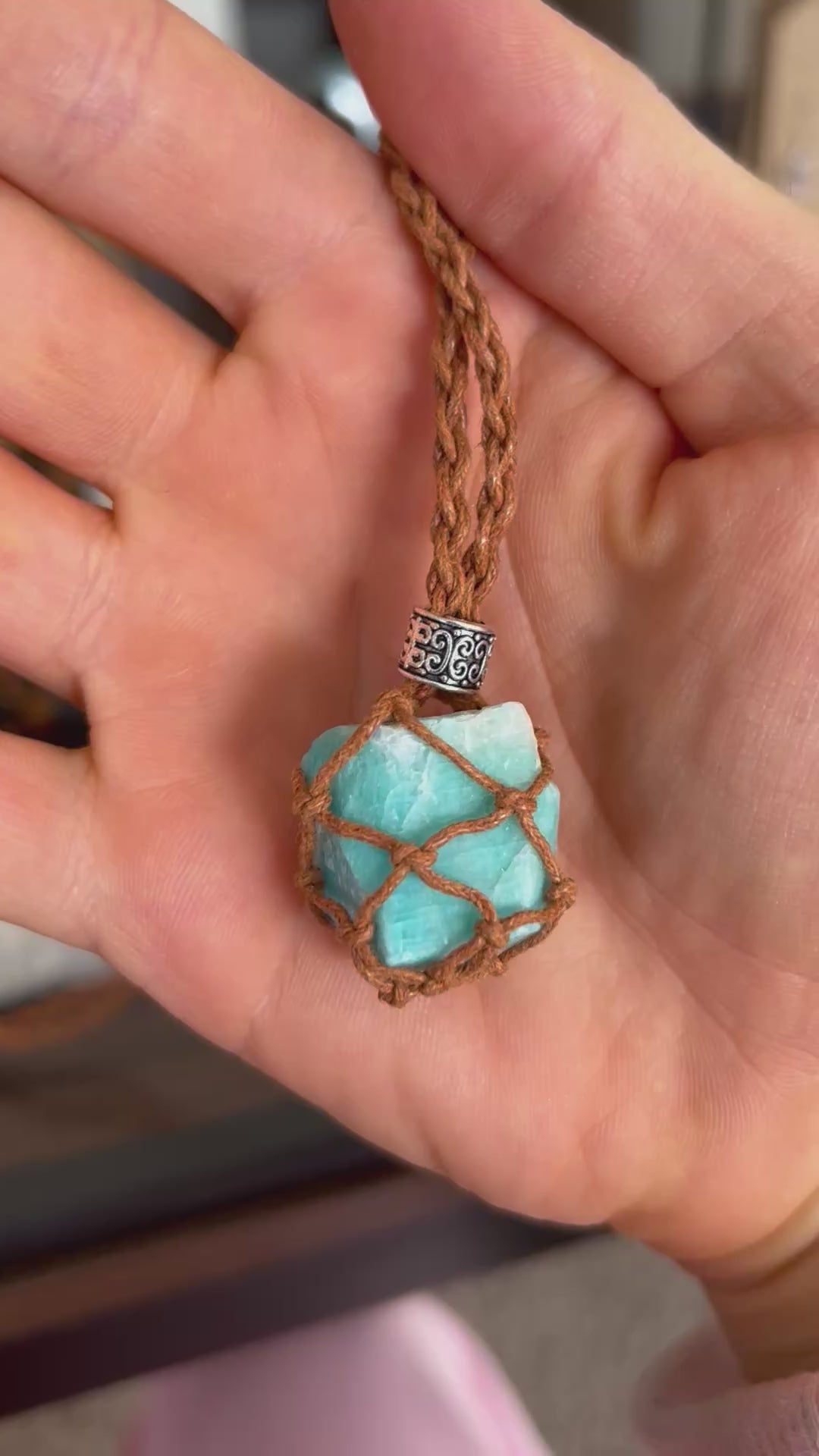 Blue Amazonite (CO) Crystal Adjustable Necklace