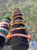 Hand-Made Copper-Brass Bracelet with AUTHENTIC CRYSTAL BEADS